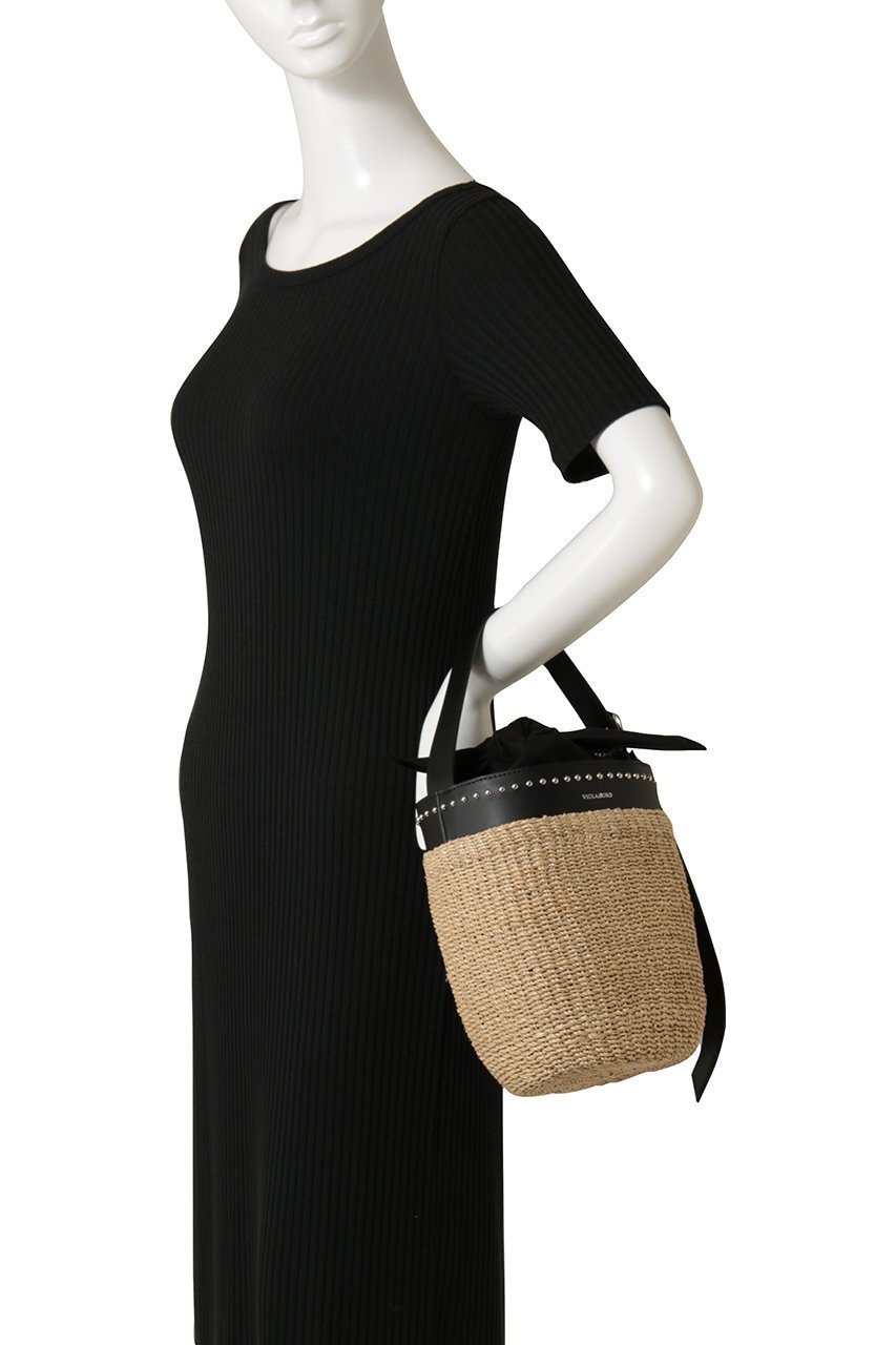 【ヴィオラドーロ/VIOLAd'ORO】のMIRO スタッズ付きアバカバケツバッグ 人気、トレンドファッション・服の通販 founy(ファニー) 　ファッション　Fashion　レディースファッション　Fashion for Women　バッグ　Bags　コンビ　Combo, Combination Style　スタッズ　Studs, Metal Accents　バケツ　Bucket, Bucket Style　エレガント 上品　Elegant　夏　Summer　新作・新入荷　New Arrivals / New In　春　Spring　S/S・春夏　SS, Spring/Summer, Warm Season　other-2|ID: prp329100004922419 ipo3291000000036934653