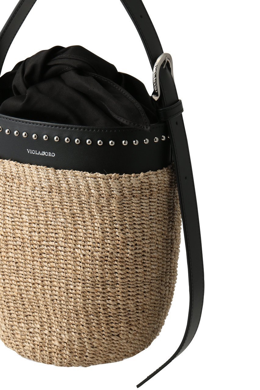 【ヴィオラドーロ/VIOLAd'ORO】のMIRO スタッズ付きアバカバケツバッグ 人気、トレンドファッション・服の通販 founy(ファニー) 　ファッション　Fashion　レディースファッション　Fashion for Women　バッグ　Bags　コンビ　Combo, Combination Style　スタッズ　Studs, Metal Accents　バケツ　Bucket, Bucket Style　エレガント 上品　Elegant　夏　Summer　新作・新入荷　New Arrivals / New In　春　Spring　S/S・春夏　SS, Spring/Summer, Warm Season　other-4|ID: prp329100004922419 ipo3291000000036934657