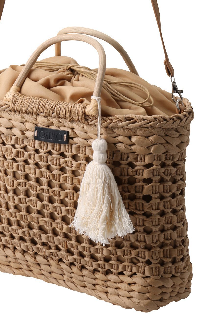 【エスメラルダ/Esmeralda】の【GAIMO】ウッドハンドルラフィアバッグ/HARO 人気、トレンドファッション・服の通販 founy(ファニー) 　ファッション　Fashion　レディースファッション　Fashion for Women　バッグ　Bags　ウッド　Wooden Design　サマー　Summer, Summer Style　タッセル　Tassel, Fringe　モダン　Modern, Contemporary　ラフィア　Raffia, Natural Straw　夏　Summer　other-4|ID: prp329100004922497 ipo3291000000036935224