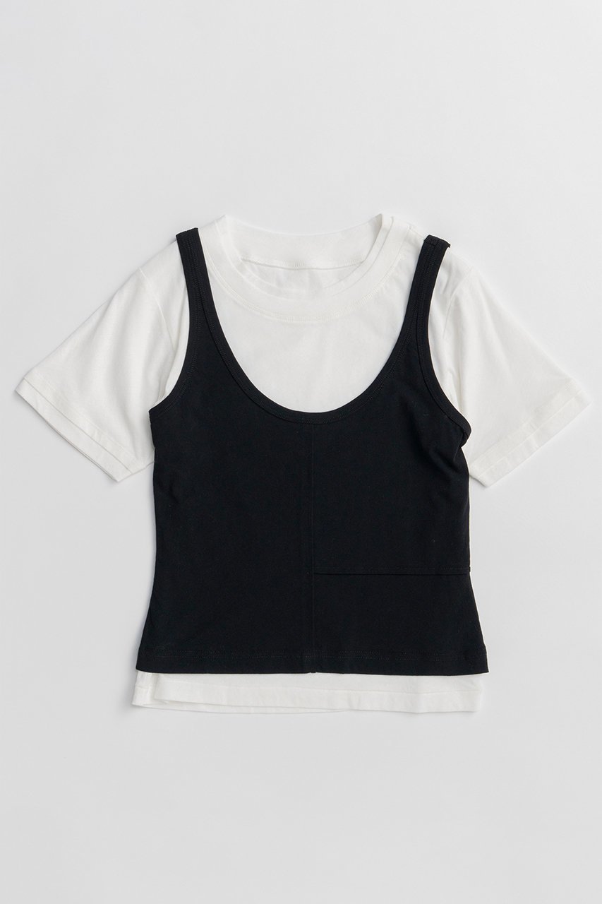 【メゾンスペシャル/MAISON SPECIAL】のLayered Color Compact T-Shirt/レイヤードカラーコンパクトTシャツ インテリア・キッズ・メンズ・レディースファッション・服の通販 founy(ファニー) 　ファッション　Fashion　レディースファッション　Fashion for Women　トップス・カットソー　Cut & Sew Tops　シャツ・ブラウス・オフィスカジュアル　Elegant Blouses & Button-Ups　ロングTシャツ・Tシャツ　Longline T-Shirts & Tees　カットソー・ベーシックTシャツ　Cut-and-Sewn Tops / Stretch Tees & Basics　おすすめ　Recommended / Our Picks　カットソー　Cut and Sewn Top　コンパクト　Compact, Small Size　ショート　Short, Short Length　スラックス　Slacks, Dress Pants　スリーブ　Sleeve, Long Sleeve / Short Sleeve　タンク　Tank Top, Sleeveless Top　デニム　Denim, Jeans Material　ベーシック　Basic, Essential　夏　Summer　新作・新入荷　New Arrivals / New In　WHT(ホワイト)|ID: prp329100004922600 ipo3291000000036935956