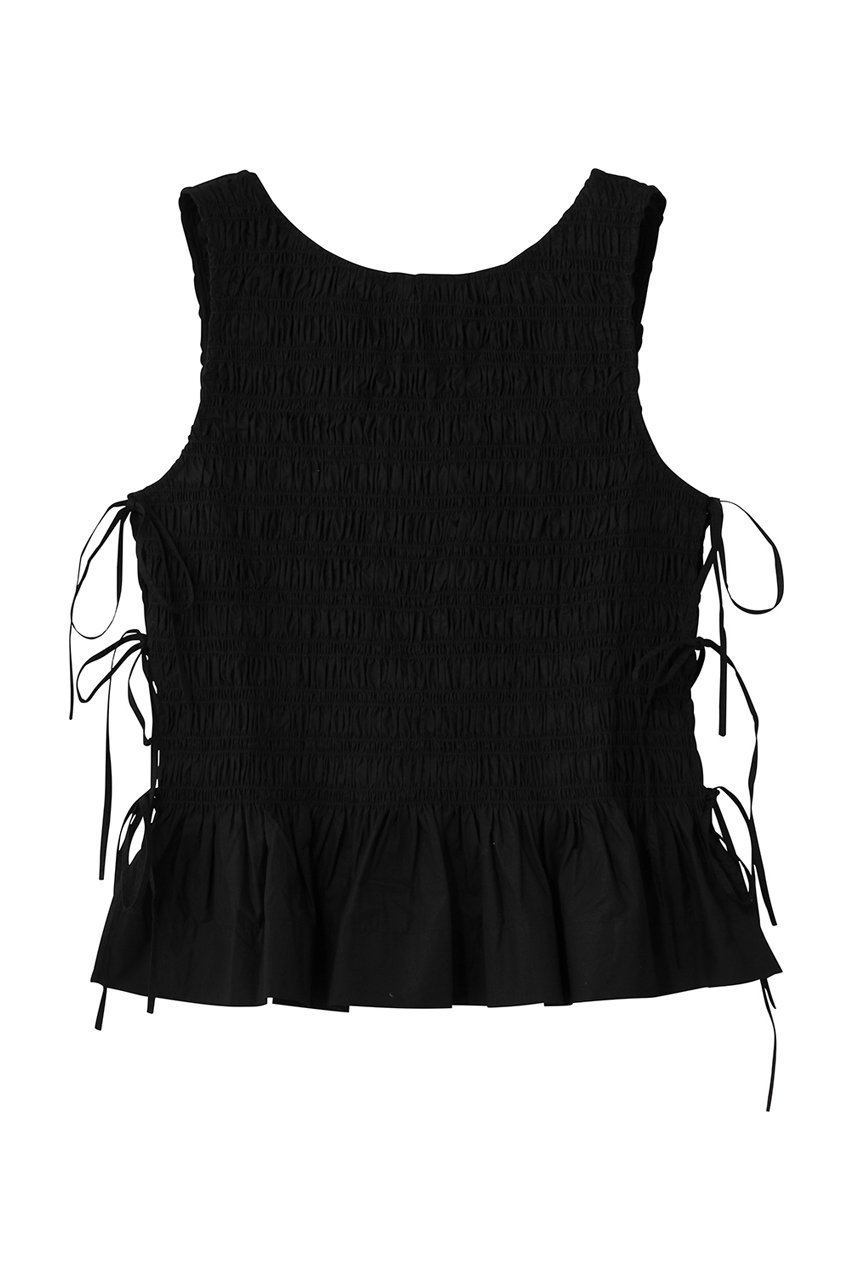 【ガニー/GANNI】のCotton Poplin スモック タイ ストリング トップス 人気、トレンドファッション・服の通販 founy(ファニー) 　ファッション　Fashion　レディースファッション　Fashion for Women　トップス・カットソー　Cut & Sew Tops　キャミソール&ノースリーブ　Camisoles & Sleeveless Tops　シャツ・ブラウス・オフィスカジュアル　Elegant Blouses & Button-Ups　ロングTシャツ・Tシャツ　Longline T-Shirts & Tees　カットソー・ベーシックTシャツ　Cut-and-Sewn Tops / Stretch Tees & Basics　キャミソール　Camisole, Spaghetti Strap Top　コンパクト　Compact, Small Size　シンプル　Simple, Minimal　ストリング　String, Drawstring　スモック　Smock, Smock Dress　タンク　Tank Top, Sleeveless Top　バランス　Balance, Style Balance　フェミニン　Feminine, Girly　ボトム　Bottoms, Lower Wear　新作・新入荷　New Arrivals / New In　 other-1|ID: prp329100004922621 ipo3291000000036936088