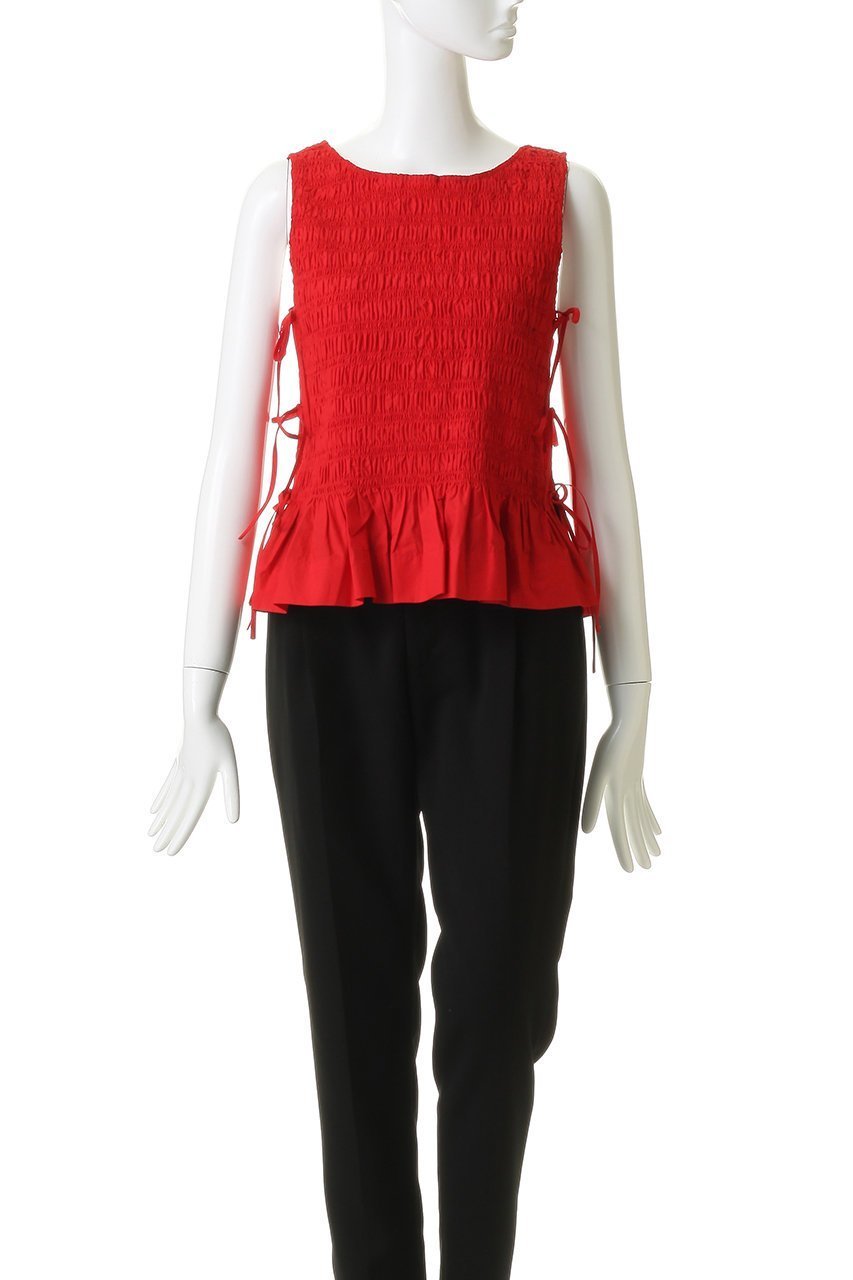 【ガニー/GANNI】のCotton Poplin スモック タイ ストリング トップス 人気、トレンドファッション・服の通販 founy(ファニー) 　ファッション　Fashion　レディースファッション　Fashion for Women　トップス・カットソー　Cut & Sew Tops　キャミソール&ノースリーブ　Camisoles & Sleeveless Tops　シャツ・ブラウス・オフィスカジュアル　Elegant Blouses & Button-Ups　ロングTシャツ・Tシャツ　Longline T-Shirts & Tees　カットソー・ベーシックTシャツ　Cut-and-Sewn Tops / Stretch Tees & Basics　キャミソール　Camisole, Spaghetti Strap Top　コンパクト　Compact, Small Size　シンプル　Simple, Minimal　ストリング　String, Drawstring　スモック　Smock, Smock Dress　タンク　Tank Top, Sleeveless Top　バランス　Balance, Style Balance　フェミニン　Feminine, Girly　ボトム　Bottoms, Lower Wear　新作・新入荷　New Arrivals / New In　other-2|ID: prp329100004922621 ipo3291000000036936095