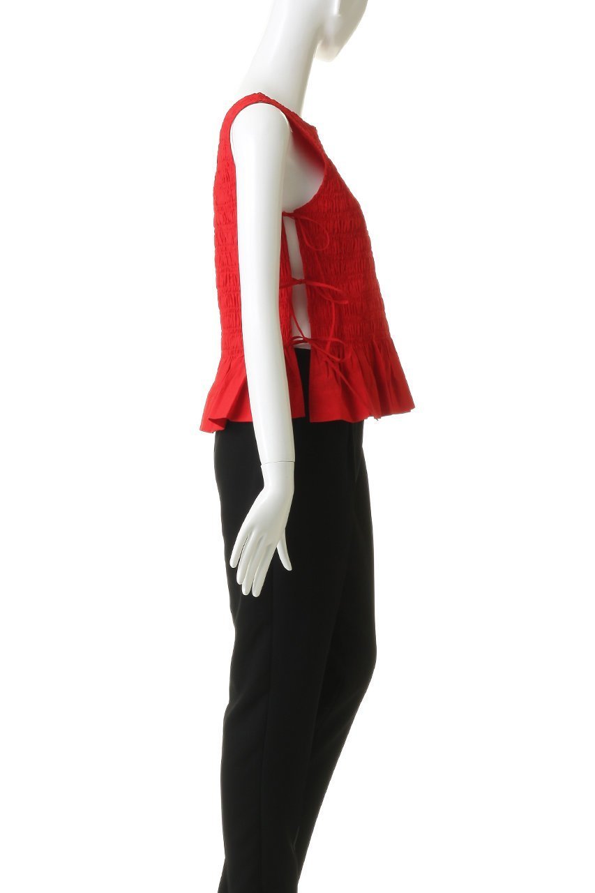 【ガニー/GANNI】のCotton Poplin スモック タイ ストリング トップス 人気、トレンドファッション・服の通販 founy(ファニー) 　ファッション　Fashion　レディースファッション　Fashion for Women　トップス・カットソー　Cut & Sew Tops　キャミソール&ノースリーブ　Camisoles & Sleeveless Tops　シャツ・ブラウス・オフィスカジュアル　Elegant Blouses & Button-Ups　ロングTシャツ・Tシャツ　Longline T-Shirts & Tees　カットソー・ベーシックTシャツ　Cut-and-Sewn Tops / Stretch Tees & Basics　キャミソール　Camisole, Spaghetti Strap Top　コンパクト　Compact, Small Size　シンプル　Simple, Minimal　ストリング　String, Drawstring　スモック　Smock, Smock Dress　タンク　Tank Top, Sleeveless Top　バランス　Balance, Style Balance　フェミニン　Feminine, Girly　ボトム　Bottoms, Lower Wear　新作・新入荷　New Arrivals / New In　other-3|ID: prp329100004922621 ipo3291000000036936097