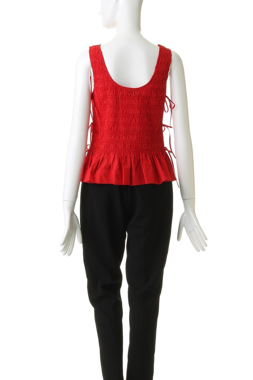 【ガニー/GANNI】のCotton Poplin スモック タイ ストリング トップス 人気、トレンドファッション・服の通販 founy(ファニー) 　ファッション　Fashion　レディースファッション　Fashion for Women　トップス・カットソー　Cut & Sew Tops　キャミソール&ノースリーブ　Camisoles & Sleeveless Tops　シャツ・ブラウス・オフィスカジュアル　Elegant Blouses & Button-Ups　ロングTシャツ・Tシャツ　Longline T-Shirts & Tees　カットソー・ベーシックTシャツ　Cut-and-Sewn Tops / Stretch Tees & Basics　キャミソール　Camisole, Spaghetti Strap Top　コンパクト　Compact, Small Size　シンプル　Simple, Minimal　ストリング　String, Drawstring　スモック　Smock, Smock Dress　タンク　Tank Top, Sleeveless Top　バランス　Balance, Style Balance　フェミニン　Feminine, Girly　ボトム　Bottoms, Lower Wear　新作・新入荷　New Arrivals / New In　other-4|ID: prp329100004922621 ipo3291000000036936099