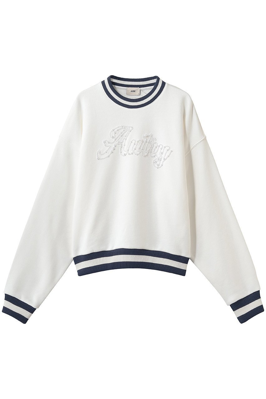 【オートリー/AUTRY】のパールロゴスウェット 人気、トレンドファッション・服の通販 founy(ファニー) 　ファッション　Fashion　レディースファッション　Fashion for Women　トップス・カットソー　Cut & Sew Tops　シャツ・ブラウス・オフィスカジュアル　Elegant Blouses & Button-Ups　レディースパーカー・カジュアルフーディー　Casual Hoodies & Sweatshirts　ロングTシャツ・Tシャツ　Longline T-Shirts & Tees　スウェット・クルーネックトップス　Sweatshirts & Crewnecks / Relaxed Fit Sweat Tops　カットソー・ベーシックTシャツ　Cut-and-Sewn Tops / Stretch Tees & Basics　キャップ　Cap, Baseball Cap　スウェット / スエット　Sweatshirt, Sweatwear　スポーティ　Sporty, Casual Athletic　デニム　Denim, Jeans Material　パール　Pearl, Pearl Accent　フロント　Front, Front Design　ボトム　Bottoms, Lower Wear　リラックス　Relax, Relaxed Fit　新作・新入荷　New Arrivals / New In　 other-1|ID: prp329100004922623 ipo3291000000036936105