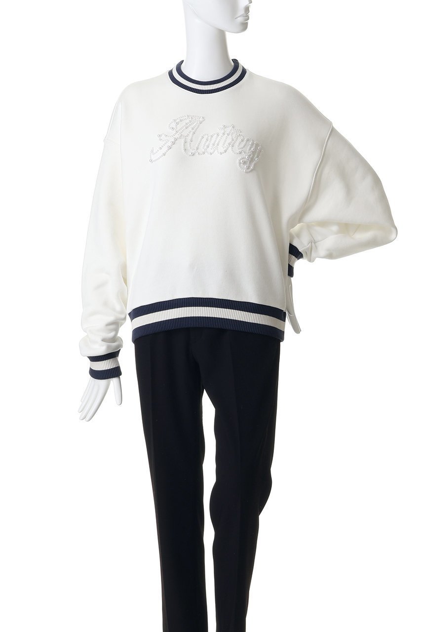 【オートリー/AUTRY】のパールロゴスウェット 人気、トレンドファッション・服の通販 founy(ファニー) 　ファッション　Fashion　レディースファッション　Fashion for Women　トップス・カットソー　Cut & Sew Tops　シャツ・ブラウス・オフィスカジュアル　Elegant Blouses & Button-Ups　レディースパーカー・カジュアルフーディー　Casual Hoodies & Sweatshirts　ロングTシャツ・Tシャツ　Longline T-Shirts & Tees　スウェット・クルーネックトップス　Sweatshirts & Crewnecks / Relaxed Fit Sweat Tops　カットソー・ベーシックTシャツ　Cut-and-Sewn Tops / Stretch Tees & Basics　キャップ　Cap, Baseball Cap　スウェット / スエット　Sweatshirt, Sweatwear　スポーティ　Sporty, Casual Athletic　デニム　Denim, Jeans Material　パール　Pearl, Pearl Accent　フロント　Front, Front Design　ボトム　Bottoms, Lower Wear　リラックス　Relax, Relaxed Fit　新作・新入荷　New Arrivals / New In　other-2|ID: prp329100004922623 ipo3291000000036936110