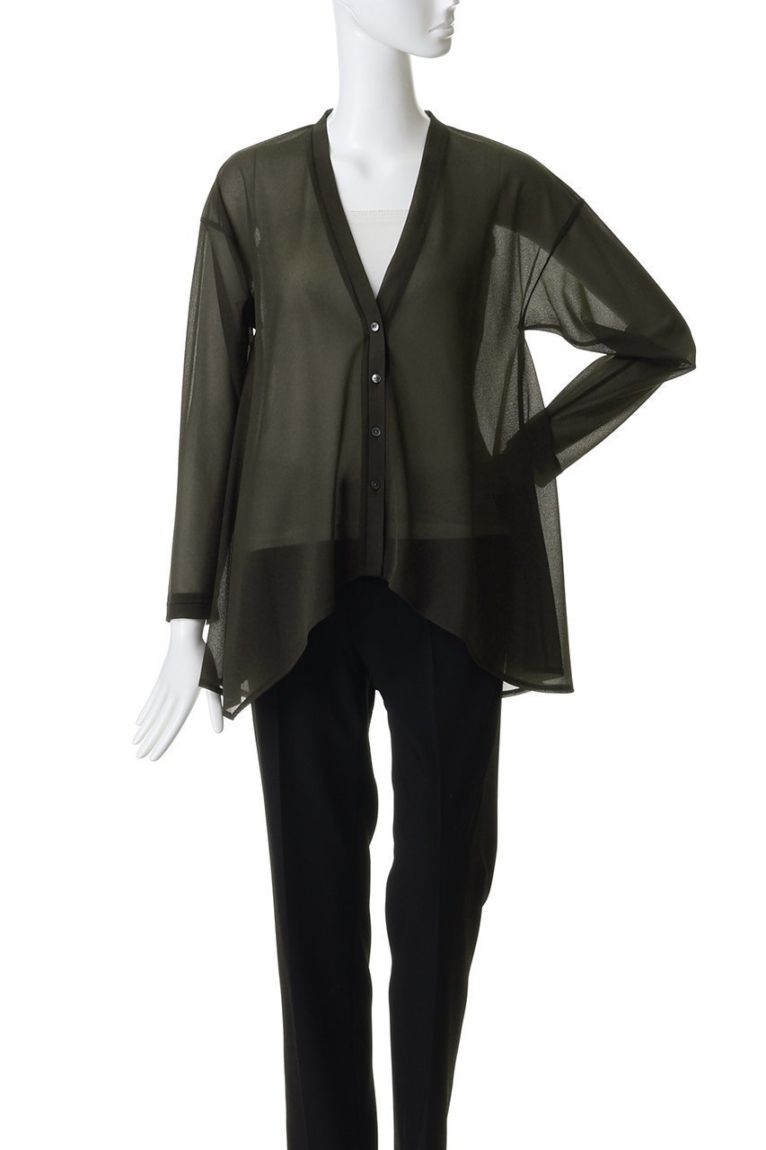 【ランバン オン ブルー/LANVIN en Bleu】のシアートリコットフレアカーデ 人気、トレンドファッション・服の通販 founy(ファニー) 　ファッション　Fashion　レディースファッション　Fashion for Women　トップス・カットソー　Cut & Sew Tops　カーディガン・羽織り　Layered Style Cardigans　シャツ・ブラウス・オフィスカジュアル　Elegant Blouses & Button-Ups　ロングTシャツ・Tシャツ　Longline T-Shirts & Tees　カットソー・ベーシックTシャツ　Cut-and-Sewn Tops / Stretch Tees & Basics　エレガント 上品　Elegant　カーディガン　Cardigan, Knitwear　シアー　Sheer, See-Through　フェミニン　Feminine, Girly　フレア　Flare, Flared　リボン　Ribbon, Bow　新作・新入荷　New Arrivals / New In　other-2|ID: prp329100004922678 ipo3291000000036936499