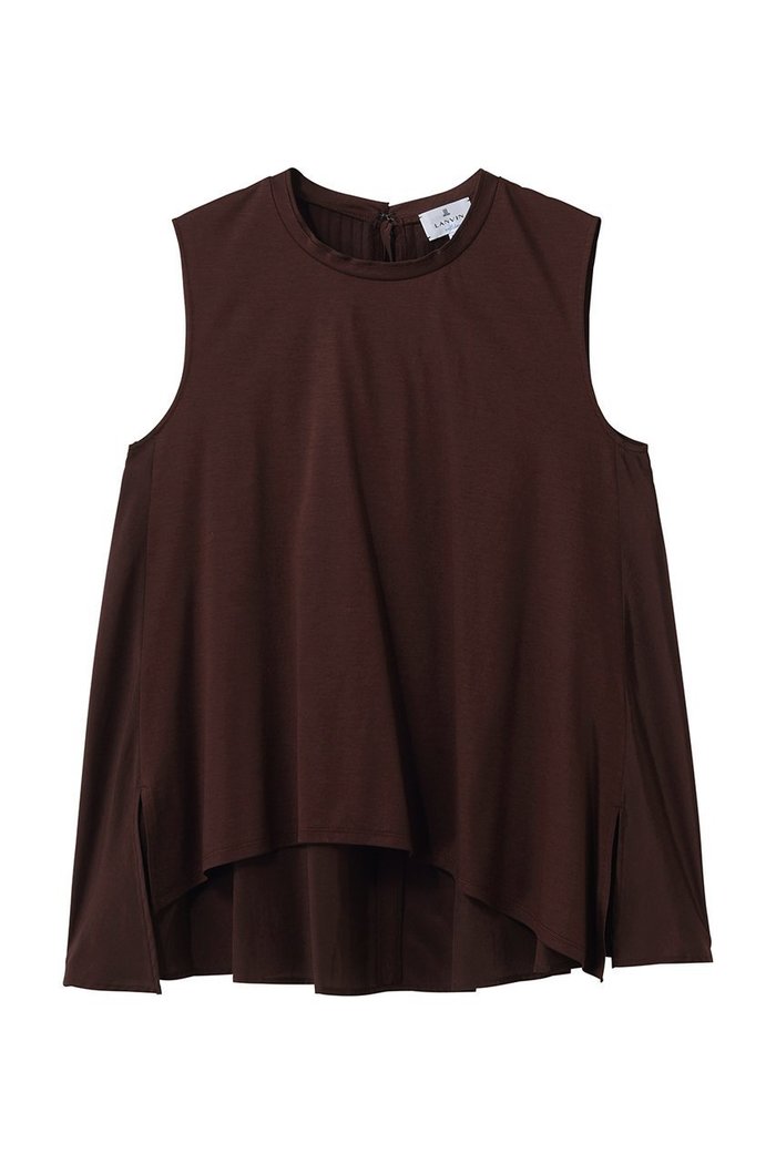 【ランバン オン ブルー/LANVIN en Bleu】のブライトローンコンビカットソー インテリア・キッズ・メンズ・レディースファッション・服の通販 founy(ファニー) https://founy.com/ ファッション Fashion レディースファッション Fashion for Women トップス・カットソー Cut & Sew Tops キャミソール&ノースリーブ Camisoles & Sleeveless Tops シャツ・ブラウス・オフィスカジュアル Elegant Blouses & Button-Ups ロングTシャツ・Tシャツ Longline T-Shirts & Tees カットソー・ベーシックTシャツ Cut-and-Sewn Tops / Stretch Tees & Basics カットソー Cut and Sewn Top キャミソール Camisole, Spaghetti Strap Top シンプル Simple, Minimal タンク Tank Top, Sleeveless Top ヘムライン Hemline, Bottom Cut エレガント 上品 Elegant 新作・新入荷 New Arrivals / New In |ID: prp329100004922680 ipo3291000000036936510