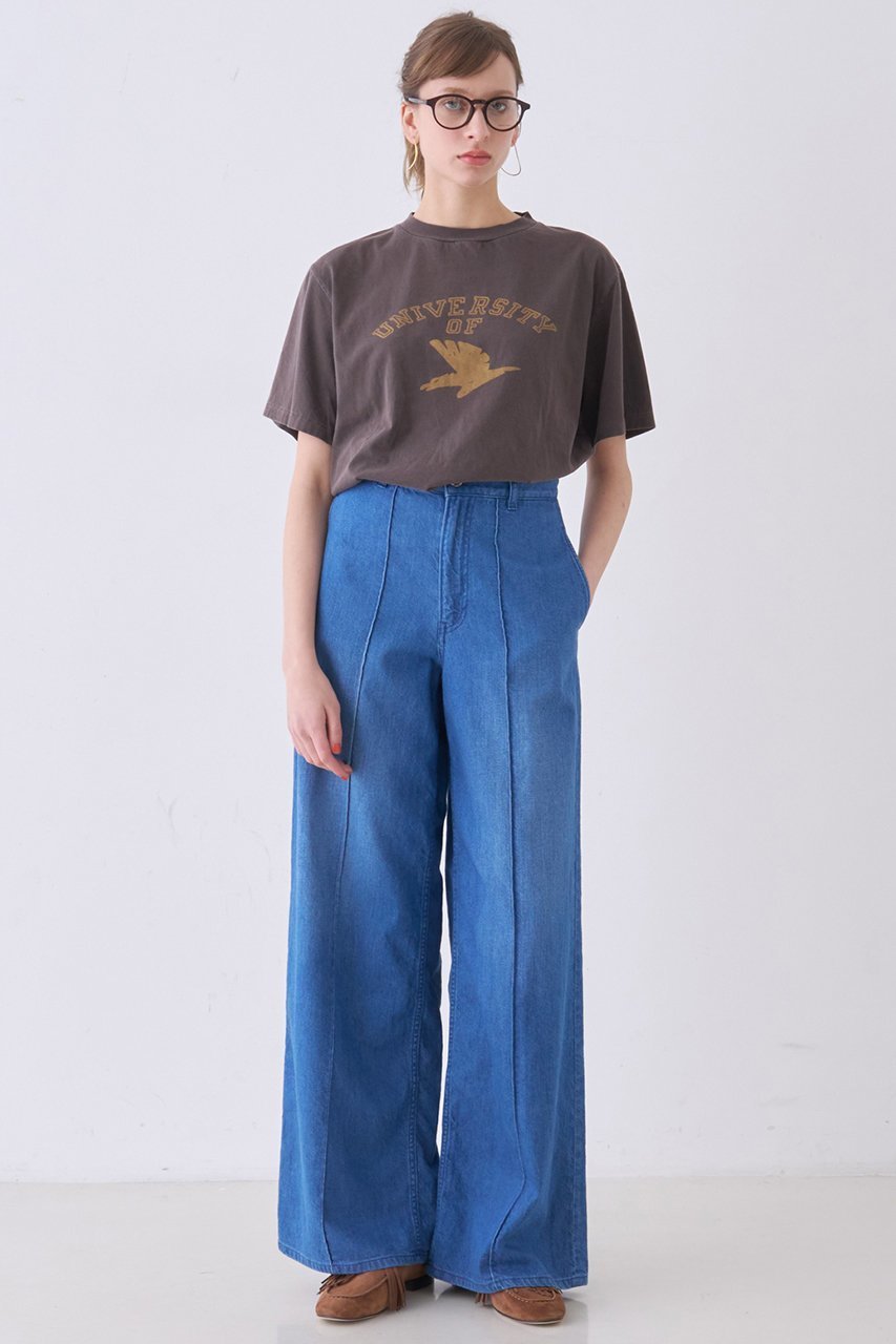 【デザイン ワークス/DESIGN WORKS】の【REMI RELIEF】別注ロゴTシャツ LW加工(UNIVERSITY) 人気、トレンドファッション・服の通販 founy(ファニー) 　ファッション　Fashion　レディースファッション　Fashion for Women　トップス・カットソー　Cut & Sew Tops　シャツ・ブラウス・オフィスカジュアル　Elegant Blouses & Button-Ups　ロングTシャツ・Tシャツ　Longline T-Shirts & Tees　カットソー・ベーシックTシャツ　Cut-and-Sewn Tops / Stretch Tees & Basics　おすすめ　Recommended / Our Picks　ウォッシュ　Washed Finish　ショート　Short, Short Length　スリーブ　Sleeve, Long Sleeve / Short Sleeve　デニム　Denim, Jeans Material　フェミニン　Feminine, Girly　ヴィンテージ　Vintage Style　別注　Limited Edition, Custom Order　定番　Standard, Basic Item　新作・新入荷　New Arrivals / New In　other-6|ID: prp329100004922693 ipo3291000000036936633