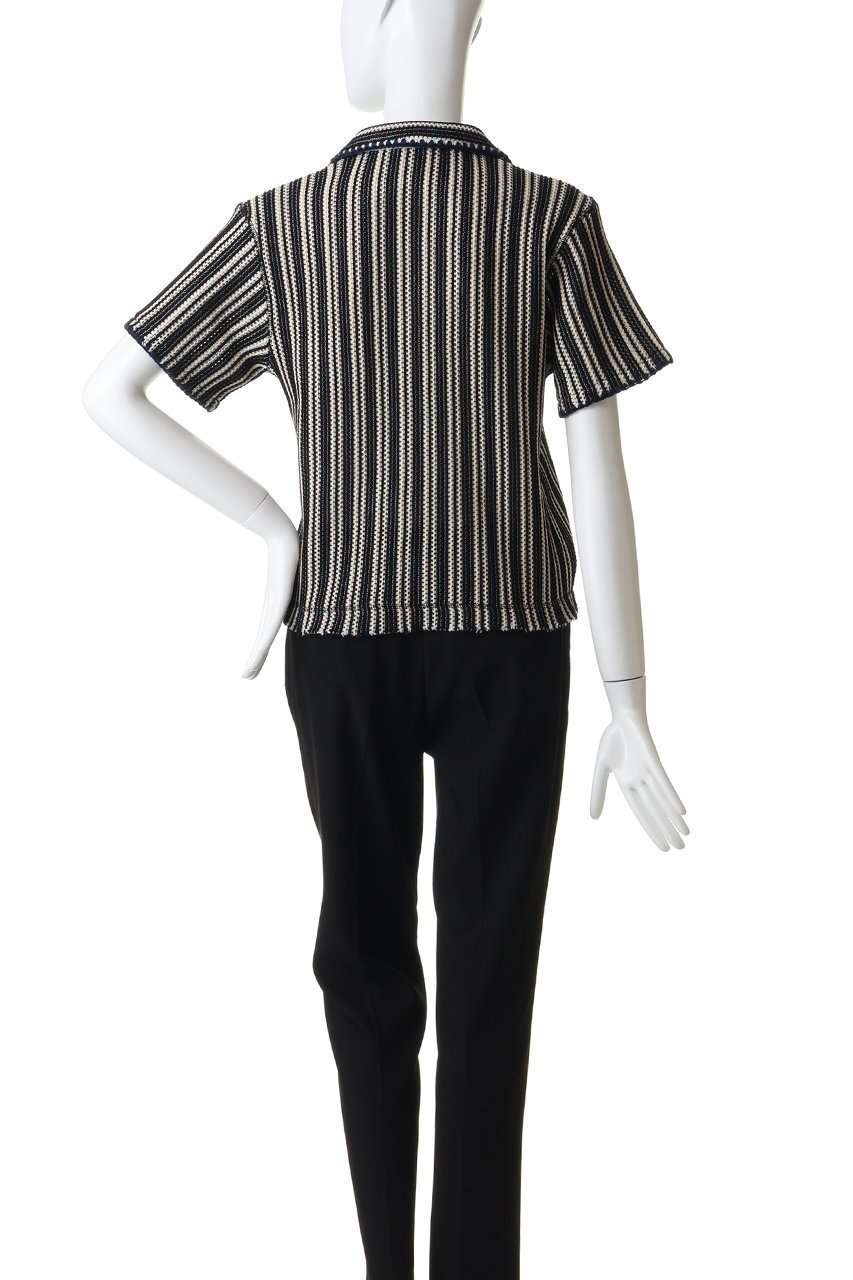 【マルティニーク/martinique】の【CURRENTAGE】ニットラッセルジャージーストライプブラウス 人気、トレンドファッション・服の通販 founy(ファニー) 　ファッション　Fashion　レディースファッション　Fashion for Women　トップス・カットソー　Cut & Sew Tops　ニット　Knit Tops & Sweaters　シャツ・ブラウス・オフィスカジュアル　Elegant Blouses & Button-Ups　ロングTシャツ・Tシャツ　Longline T-Shirts & Tees　カットソー・ベーシックTシャツ　Cut-and-Sewn Tops / Stretch Tees & Basics　ショート　Short, Short Length　スキッパー　Skipper, Open Collar　ストライプ　Stripe, Striped Pattern　スリーブ　Sleeve, Long Sleeve / Short Sleeve　セットアップ　Set-Up, Coordinated Outfit　デコルテ　Décolleté, Neckline　新作・新入荷　New Arrivals / New In　other-4|ID: prp329100004922700 ipo3291000000036936688