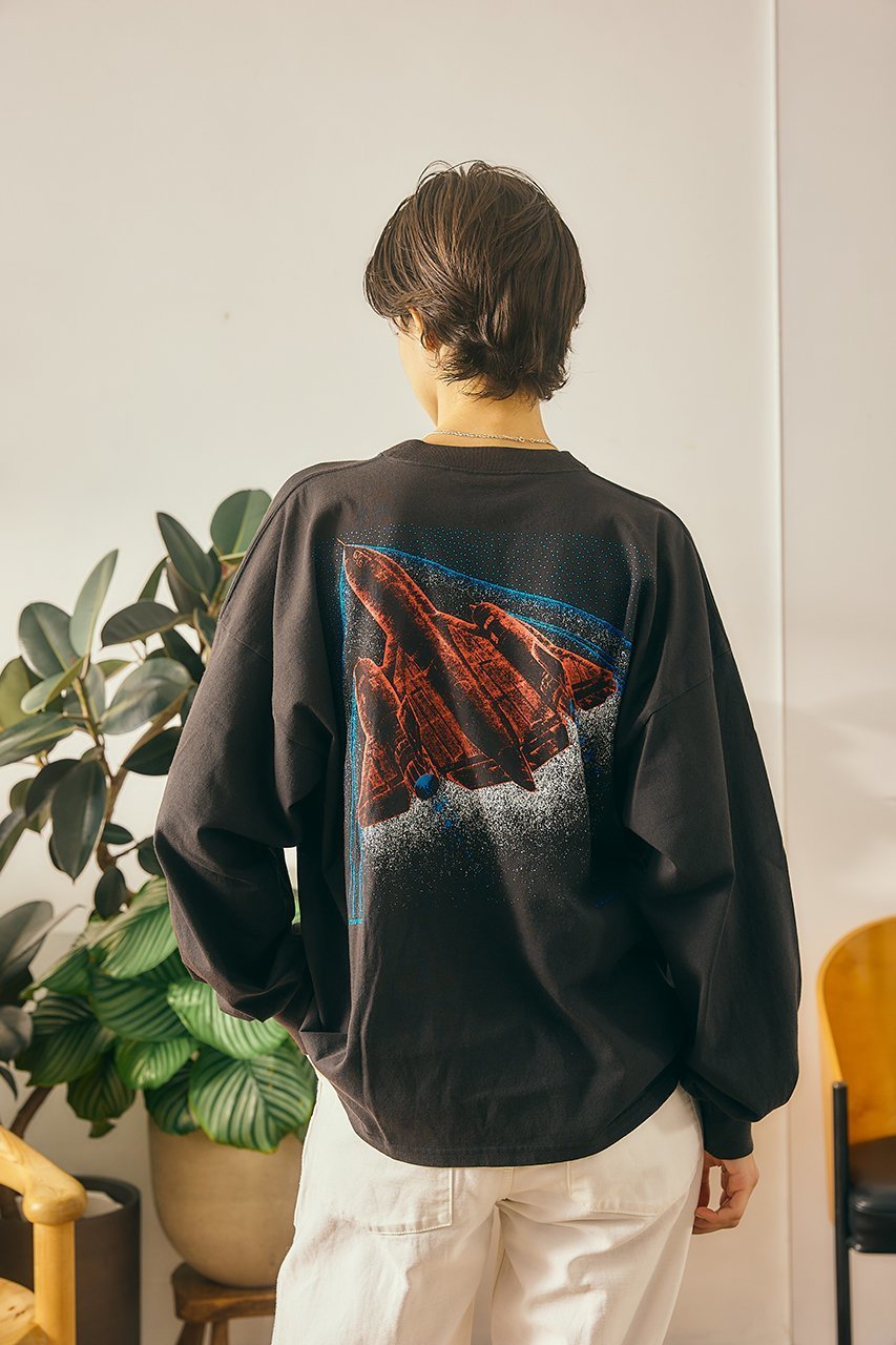 【オブラダ/Oblada】のSPACE ロングTシャツ 人気、トレンドファッション・服の通販 founy(ファニー) 　ファッション　Fashion　レディースファッション　Fashion for Women　トップス・カットソー　Cut & Sew Tops　シャツ・ブラウス・オフィスカジュアル　Elegant Blouses & Button-Ups　ロングTシャツ・Tシャツ　Longline T-Shirts & Tees　カットソー・ベーシックTシャツ　Cut-and-Sewn Tops / Stretch Tees & Basics　グラフィック　Graphic, Graphic Design　スリーブ　Sleeve, Long Sleeve / Short Sleeve　プリント　Print, Printed Pattern　ボトム　Bottoms, Lower Wear　モチーフ　Motif, Design Theme　ロング　Long, Long-Length　新作・新入荷　New Arrivals / New In　other-7|ID: prp329100004922708 ipo3291000000036936744