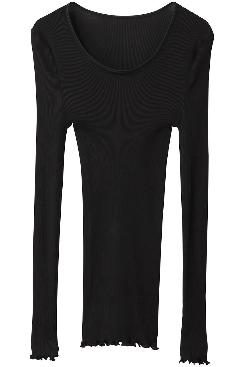 【アロマティック/AROMATIQUE】のロングスリーブ インテリア・キッズ・メンズ・レディースファッション・服の通販 founy(ファニー) 　ファッション　Fashion　レディースファッション　Fashion for Women　トップス・カットソー　Cut & Sew Tops　シャツ・ブラウス・オフィスカジュアル　Elegant Blouses & Button-Ups　ロングTシャツ・Tシャツ　Longline T-Shirts & Tees　カットソー・ベーシックTシャツ　Cut-and-Sewn Tops / Stretch Tees & Basics　シルク　Silk, 100% Silk　スリーブ　Sleeve, Long Sleeve / Short Sleeve　フィット　Fit, Slim Fit　フリル　Frill, Ruffle　ロング　Long, Long-Length　エレガント 上品　Elegant　新作・新入荷　New Arrivals / New In　ブラック|ID: prp329100004922716 ipo3291000000036936793