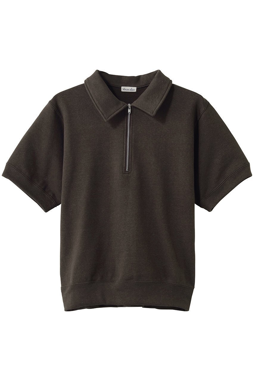 【スティーブンアラン/steven alan】のコットン スウェット ハーフジップ プルオーバー インテリア・キッズ・メンズ・レディースファッション・服の通販 founy(ファニー) 　ファッション　Fashion　レディースファッション　Fashion for Women　トップス・カットソー　Cut & Sew Tops　シャツ・ブラウス・オフィスカジュアル　Elegant Blouses & Button-Ups　レディースパーカー・カジュアルフーディー　Casual Hoodies & Sweatshirts　ロングTシャツ・Tシャツ　Longline T-Shirts & Tees　カジュアルプルオーバー・ニットトップス　Pullovers & Knit Tops / Casual Pullovers　スウェット・クルーネックトップス　Sweatshirts & Crewnecks / Relaxed Fit Sweat Tops　カットソー・ベーシックTシャツ　Cut-and-Sewn Tops / Stretch Tees & Basics　おすすめ　Recommended / Our Picks　インナー　Innerwear　コンパクト　Compact, Small Size　ショート　Short, Short Length　ジップ　Zip, Zipper　ジュエリー　Jewelry, Accessories　スウェット / スエット　Sweatshirt, Sweatwear　スリーブ　Sleeve, Long Sleeve / Short Sleeve　ブラウジング　Blouson Silhouette, Cinched Waist　リラックス　Relax, Relaxed Fit　新作・新入荷　New Arrivals / New In　ダークブラウン|ID: prp329100004922756 ipo3291000000036937162