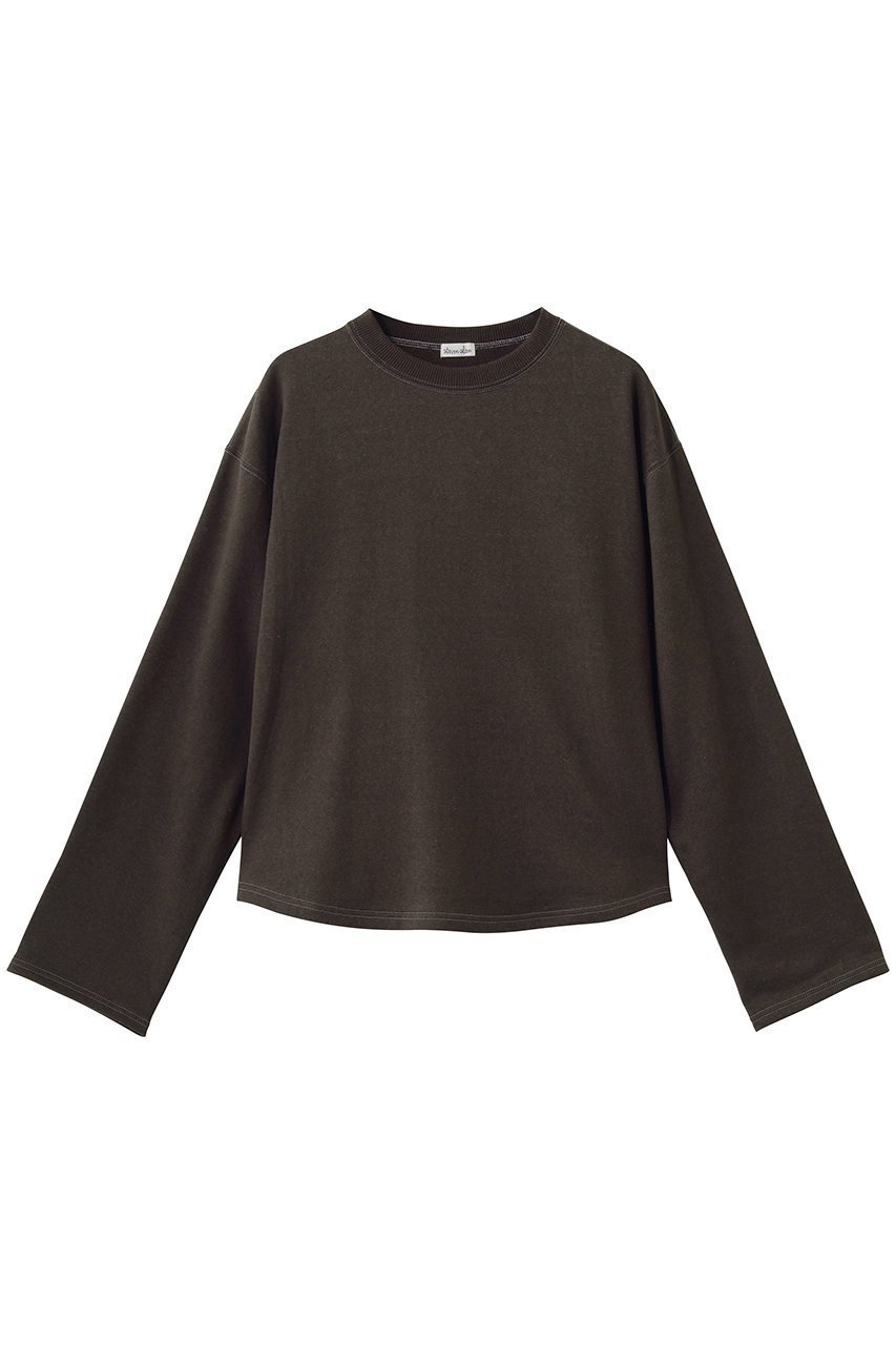 【スティーブンアラン/steven alan】のコットン スウェット プルオーバー インテリア・キッズ・メンズ・レディースファッション・服の通販 founy(ファニー) 　ファッション　Fashion　レディースファッション　Fashion for Women　トップス・カットソー　Cut & Sew Tops　シャツ・ブラウス・オフィスカジュアル　Elegant Blouses & Button-Ups　レディースパーカー・カジュアルフーディー　Casual Hoodies & Sweatshirts　ロングTシャツ・Tシャツ　Longline T-Shirts & Tees　カジュアルプルオーバー・ニットトップス　Pullovers & Knit Tops / Casual Pullovers　スウェット・クルーネックトップス　Sweatshirts & Crewnecks / Relaxed Fit Sweat Tops　カットソー・ベーシックTシャツ　Cut-and-Sewn Tops / Stretch Tees & Basics　おすすめ　Recommended / Our Picks　スウェット / スエット　Sweatshirt, Sweatwear　バランス　Balance, Style Balance　ボトム　Bottoms, Lower Wear　新作・新入荷　New Arrivals / New In　ダークブラウン|ID: prp329100004922759 ipo3291000000036937178