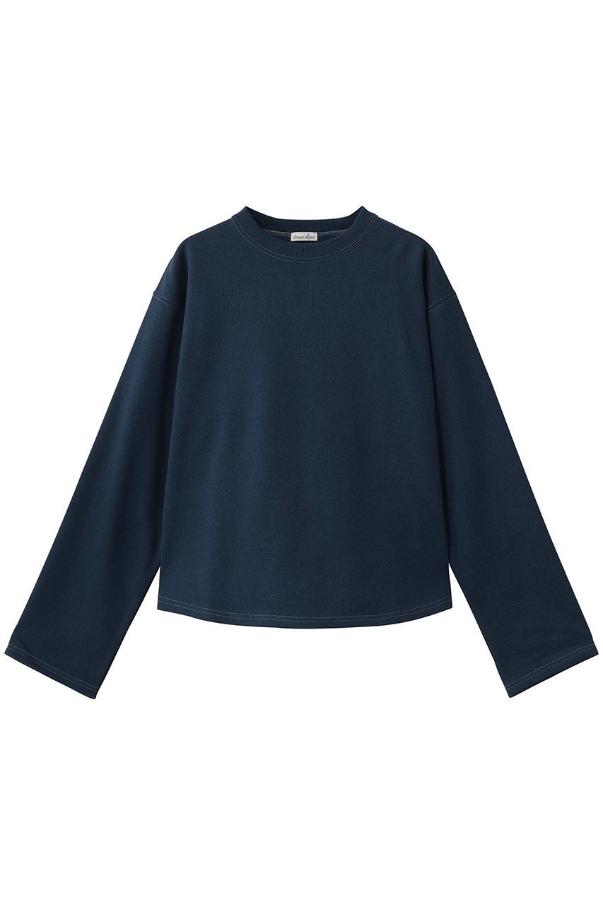 【スティーブンアラン/steven alan】のコットン スウェット プルオーバー インテリア・キッズ・メンズ・レディースファッション・服の通販 founy(ファニー) 　ファッション　Fashion　レディースファッション　Fashion for Women　トップス・カットソー　Cut & Sew Tops　シャツ・ブラウス・オフィスカジュアル　Elegant Blouses & Button-Ups　レディースパーカー・カジュアルフーディー　Casual Hoodies & Sweatshirts　ロングTシャツ・Tシャツ　Longline T-Shirts & Tees　カジュアルプルオーバー・ニットトップス　Pullovers & Knit Tops / Casual Pullovers　スウェット・クルーネックトップス　Sweatshirts & Crewnecks / Relaxed Fit Sweat Tops　カットソー・ベーシックTシャツ　Cut-and-Sewn Tops / Stretch Tees & Basics　おすすめ　Recommended / Our Picks　スウェット / スエット　Sweatshirt, Sweatwear　バランス　Balance, Style Balance　ボトム　Bottoms, Lower Wear　新作・新入荷　New Arrivals / New In　ネイビー|ID: prp329100004922759 ipo3291000000036937180