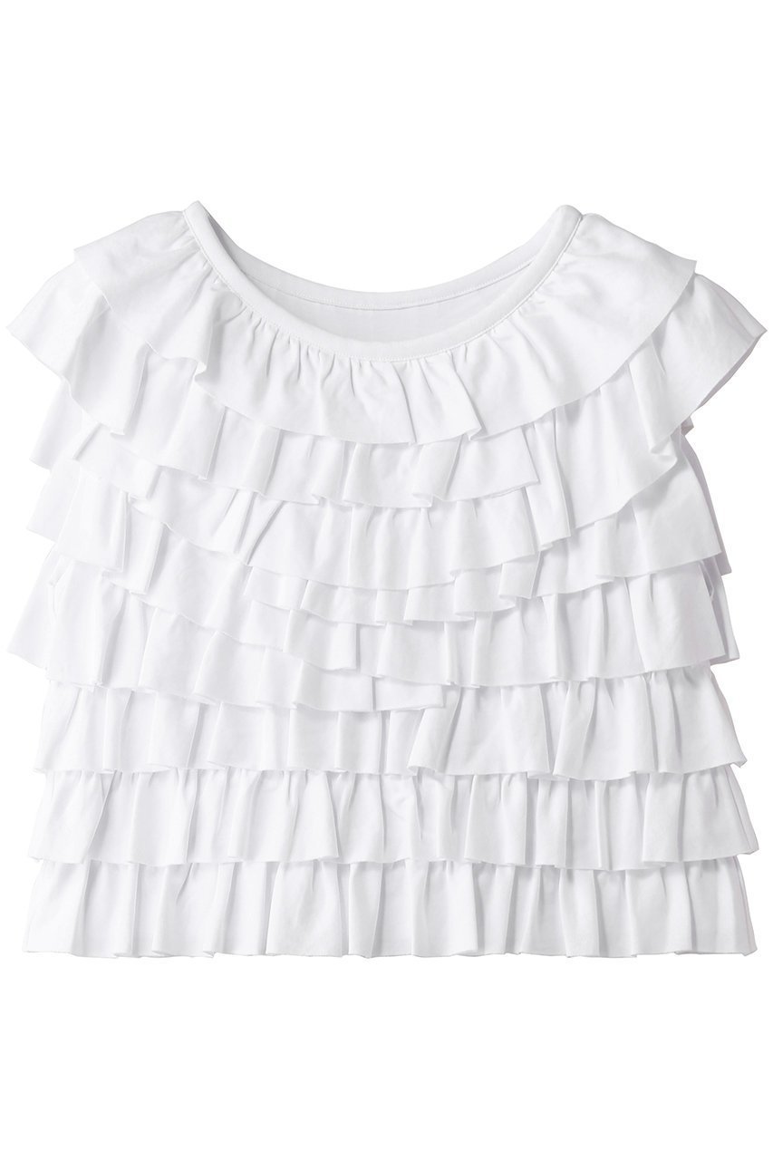 【アルアバイル/allureville】の【Loulou Willoughby】フリルティアードプルオーバー インテリア・キッズ・メンズ・レディースファッション・服の通販 founy(ファニー) ファッション Fashion レディースファッション Fashion for Women トップス・カットソー Cut & Sew Tops シャツ・ブラウス・オフィスカジュアル Elegant Blouses & Button-Ups ロングTシャツ・Tシャツ Longline T-Shirts & Tees カジュアルプルオーバー・ニットトップス Pullovers & Knit Tops / Casual Pullovers カットソー・ベーシックTシャツ Cut-and-Sewn Tops / Stretch Tees & Basics ギャザー Gathered, Ruffled スリーブ Sleeve, Long Sleeve / Short Sleeve デニム Denim, Jeans Material バランス Balance, Style Balance パターン Pattern, Design Print フェミニン Feminine, Girly フリル Frill, Ruffle ロング Long, Long-Length 新作・新入荷 New Arrivals / New In オフホワイト|ID: prp329100004922886 ipo3291000000036938294