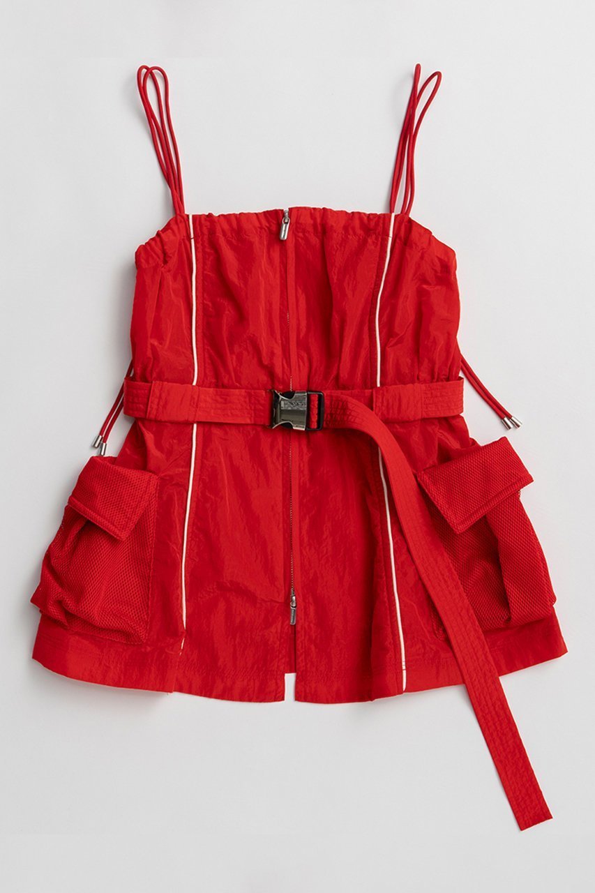 【メゾンスペシャル/MAISON SPECIAL】のMultiway Sporty Cami Tunic/マルチウェイスポーティキャミチュニック インテリア・キッズ・メンズ・レディースファッション・服の通販 founy(ファニー) 　ファッション　Fashion　レディースファッション　Fashion for Women　ワンピース　Dresses　チュニック　Tunic Tops & Dresses　キャミ　Camisole, Cami Top　ジップ　Zip, Zipper　スポーティ　Sporty, Casual Athletic　タンク　Tank Top, Sleeveless Top　チュニック　Tunic, Long Top　フロント　Front, Front Design　ペプラム　Peplum, Flared Hem　ポケット　Pocket, Pocket Detail　再入荷　Restock / Back in Stock　夏　Summer　RED(レッド)|ID: prp329100004922913 ipo3291000000036938552