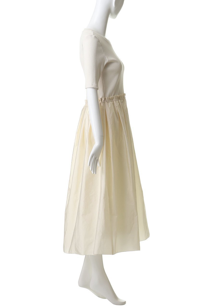 【ランバン オン ブルー/LANVIN en Bleu】のタフタコンビカットソーワンピース 人気、トレンドファッション・服の通販 founy(ファニー) 　ファッション　Fashion　レディースファッション　Fashion for Women　ワンピース　Dresses　チュニック　Tunic Tops & Dresses　エレガント 上品　Elegant　ギャザー　Gathered, Ruffled　コンパクト　Compact, Small Size　シューズ　Shoes, Footwear　タフタ　Taffeta, Structured Fabric　チュニック　Tunic, Long Top　フィット　Fit, Slim Fit　フレア　Flare, Flared　ロング　Long, Long-Length　新作・新入荷　New Arrivals / New In　other-3|ID: prp329100004922916 ipo3291000000036938584