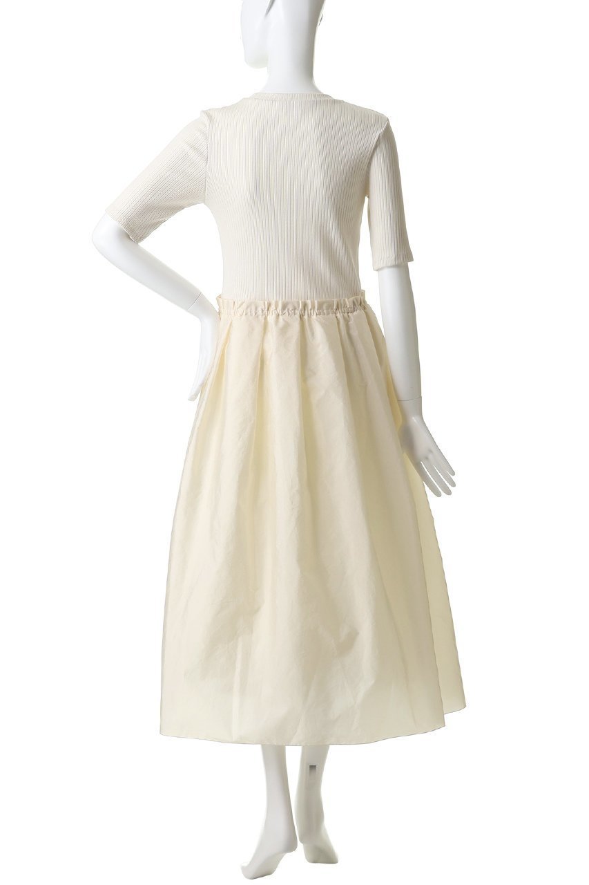 【ランバン オン ブルー/LANVIN en Bleu】のタフタコンビカットソーワンピース 人気、トレンドファッション・服の通販 founy(ファニー) 　ファッション　Fashion　レディースファッション　Fashion for Women　ワンピース　Dresses　チュニック　Tunic Tops & Dresses　エレガント 上品　Elegant　ギャザー　Gathered, Ruffled　コンパクト　Compact, Small Size　シューズ　Shoes, Footwear　タフタ　Taffeta, Structured Fabric　チュニック　Tunic, Long Top　フィット　Fit, Slim Fit　フレア　Flare, Flared　ロング　Long, Long-Length　新作・新入荷　New Arrivals / New In　other-4|ID: prp329100004922916 ipo3291000000036938587