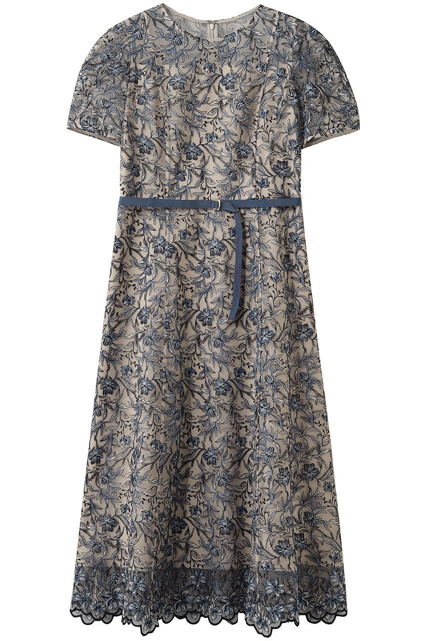 【アナイ/ANAYI】のリトルフラワーリーフタックスリーブワンピース インテリア・キッズ・メンズ・レディースファッション・服の通販 founy(ファニー) 　ファッション　Fashion　レディースファッション　Fashion for Women　ワンピース　Dresses　チュニック　Tunic Tops & Dresses　おすすめ　Recommended / Our Picks　チュニック　Tunic, Long Top　チュール　Tulip, Tulip Motif　フラワー　Flower, Floral　フレア　Flare, Flared　モチーフ　Motif, Design Theme　ロング　Long, Long-Length　新作・新入荷　New Arrivals / New In　ブルー|ID: prp329100004922925 ipo3291000000036938665