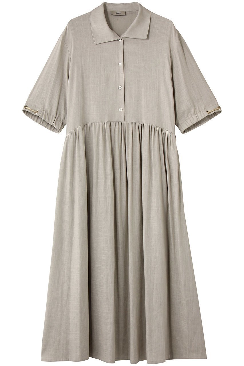 【ヘルノ/HERNO】のレーヨンリネンシャツワンピース 人気、トレンドファッション・服の通販 founy(ファニー) 　ファッション　Fashion　レディースファッション　Fashion for Women　ワンピース　Dresses　シャツワンピース / 1枚で着映えコーデ　Shirt Dresses　チュニック　Tunic Tops & Dresses　チュニック　Tunic, Long Top　ドレープ　Drape, Draping Fabric　リネン　Linen, Linen Fabric　ロング　Long, Long-Length　エレガント 上品　Elegant　半袖　Short Sleeve, Half Sleeve　夏　Summer　新作・新入荷　New Arrivals / New In　 other-1|ID: prp329100004922943 ipo3291000000036938808