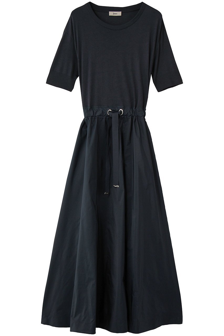 【ヘルノ/HERNO】のウエスト切替ワンピース インテリア・キッズ・メンズ・レディースファッション・服の通販 founy(ファニー) 　ファッション　Fashion　レディースファッション　Fashion for Women　ワンピース　Dresses　チュニック　Tunic Tops & Dresses　コンビ　Combo, Combination Style　チュニック　Tunic, Long Top　リゾート　Resort, Vacation Style　ロング　Long, Long-Length　エレガント 上品　Elegant　切替　Switching, Contrast Panel　新作・新入荷　New Arrivals / New In　旅行　Travel　ネイビー|ID: prp329100004922946 ipo3291000000036938834