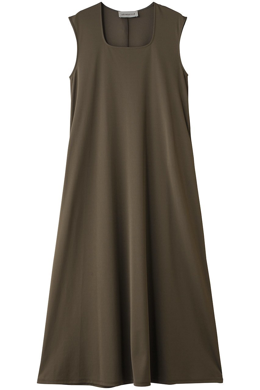 【デパリエ/DEPAREILLE】のトリアセテートジャージードレス インテリア・キッズ・メンズ・レディースファッション・服の通販 founy(ファニー) 　ファッション　Fashion　レディースファッション　Fashion for Women　ワンピース　Dresses　フォーマル・パーティードレス・結婚式用ドレス　Elegant & Casual Dresses　チュニック　Tunic Tops & Dresses　シンプル　Simple, Minimal　ジャケット　Jacket, Outerwear　スクエア　Square, Square Shape　スニーカー　Sneakers, Trainers　チュニック　Tunic, Long Top　フレア　Flare, Flared　フロント　Front, Front Design　ロング　Long, Long-Length　エレガント 上品　Elegant　新作・新入荷　New Arrivals / New In　グレージュ|ID: prp329100004922949 ipo3291000000036938864