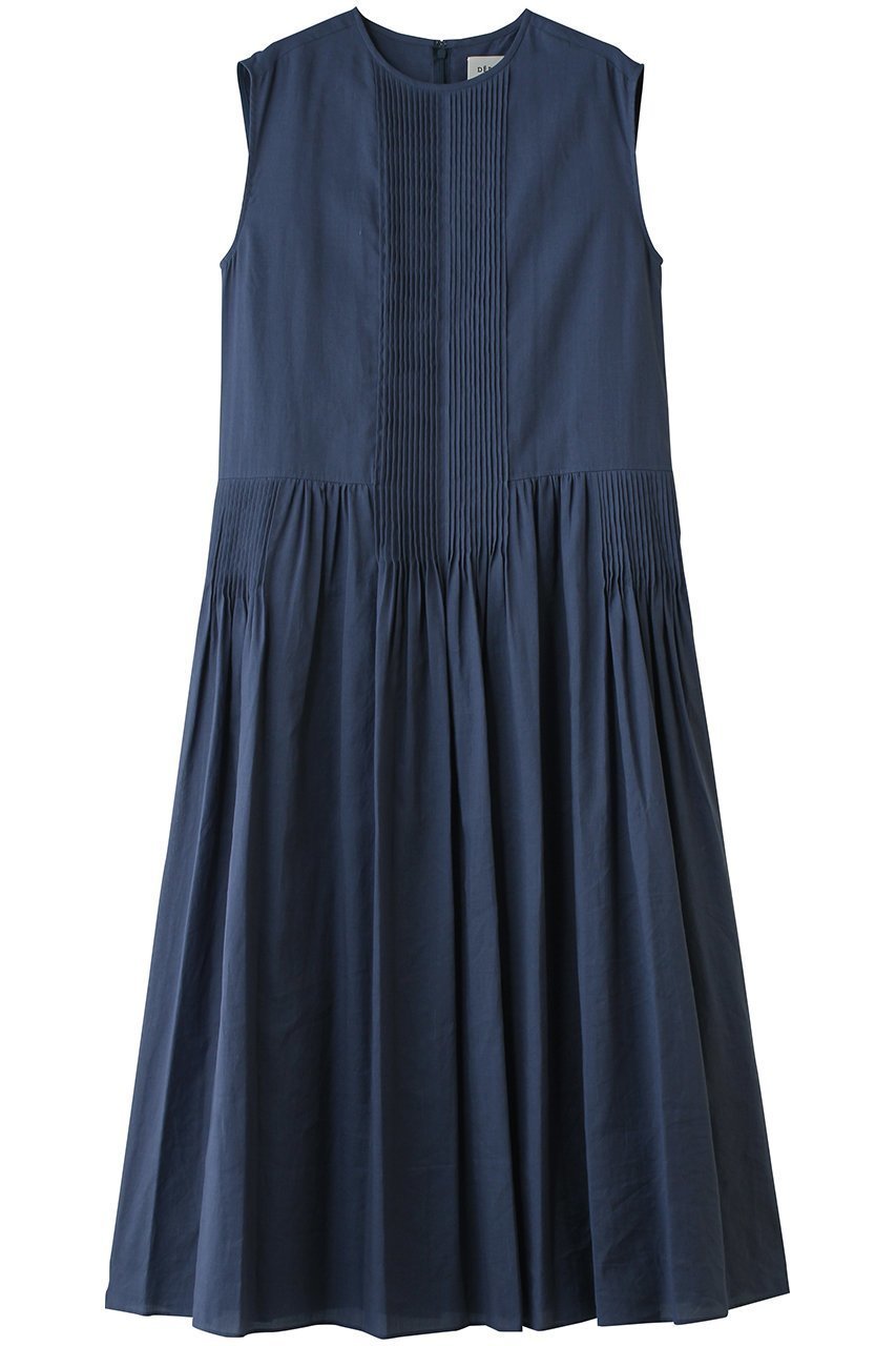 【デパリエ/DEPAREILLE】のラミーコットンピンタックスリーブレスドレス インテリア・キッズ・メンズ・レディースファッション・服の通販 founy(ファニー) 　ファッション　Fashion　レディースファッション　Fashion for Women　ワンピース　Dresses　フォーマル・パーティードレス・結婚式用ドレス　Elegant & Casual Dresses　チュニック　Tunic Tops & Dresses　エアリー　Airy Texture　シンプル　Simple, Minimal　チュニック　Tunic, Long Top　パーティ　Party, Party Style　フレア　Flare, Flared　ロング　Long, Long-Length　エレガント 上品　Elegant　再入荷　Restock / Back in Stock　ブルー|ID: prp329100004922951 ipo3291000000036938886