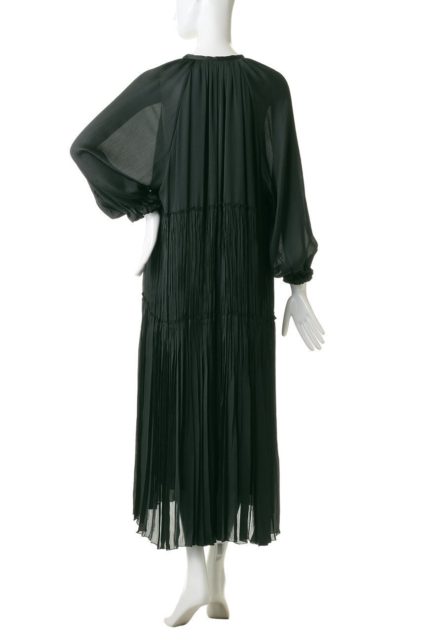 【プルミエ アロンディスモン/1er Arrondissement】のヨーリューサテンプリーツワンピース 人気、トレンドファッション・服の通販 founy(ファニー) 　ファッション　Fashion　レディースファッション　Fashion for Women　ワンピース　Dresses　チュニック　Tunic Tops & Dresses　ギャザー　Gathered, Ruffled　シルク　Silk, 100% Silk　スキッパー　Skipper, Open Collar　チュニック　Tunic, Long Top　ティアード　Tiered, Tiered Style　プリーツ　Pleats, Pleated　ロング　Long, Long-Length　エレガント 上品　Elegant　新作・新入荷　New Arrivals / New In　other-4|ID: prp329100004922961 ipo3291000000036938979