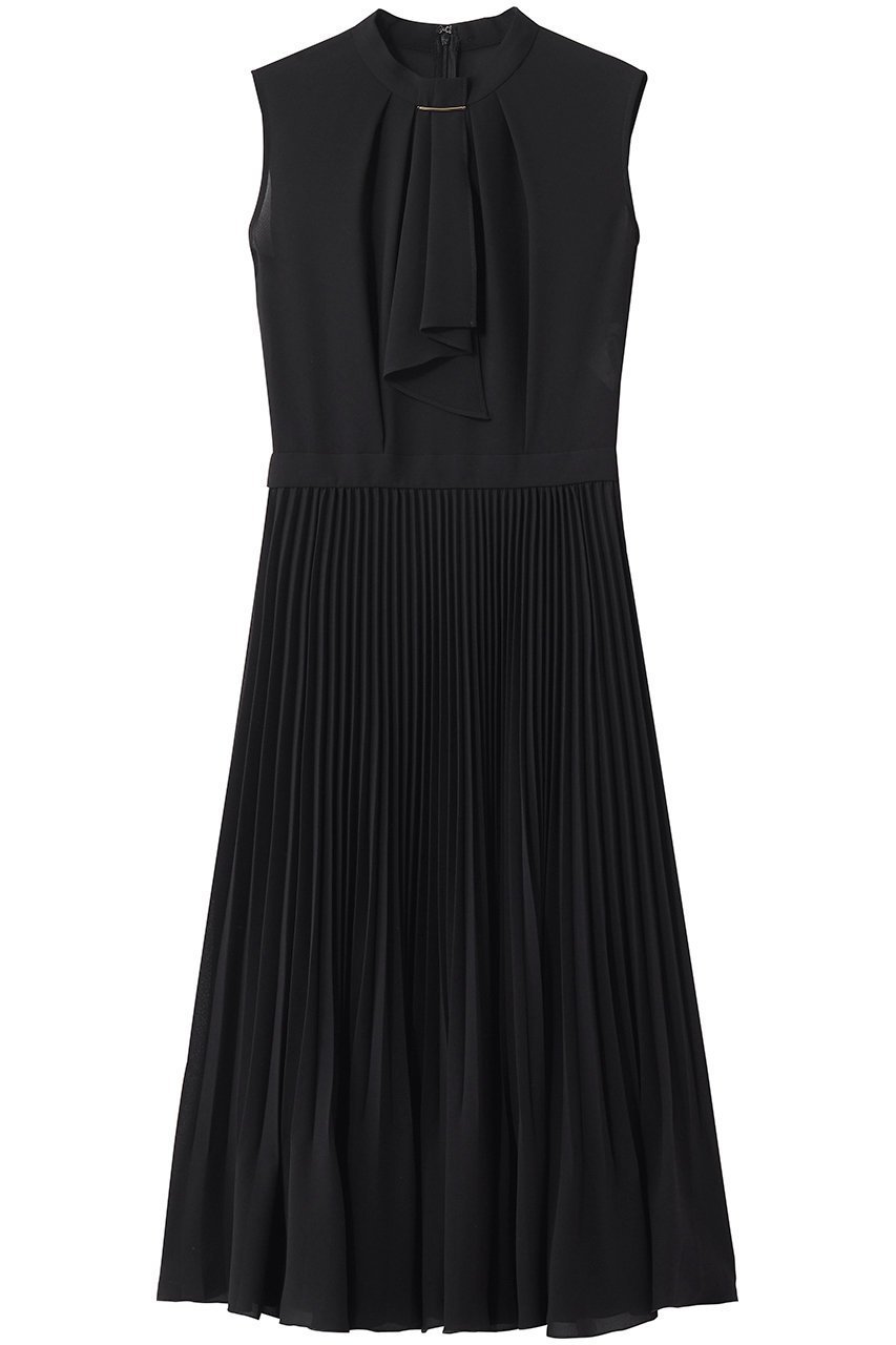 【アナイ/ANAYI】のシアードビープリーツノースリ ワンピース インテリア・キッズ・メンズ・レディースファッション・服の通販 founy(ファニー) 　ファッション　Fashion　レディースファッション　Fashion for Women　ワンピース　Dresses　チュニック　Tunic Tops & Dresses　シアー　Sheer, See-Through　スカーフ　Scarf, Neckwear　チュニック　Tunic, Long Top　プリーツ　Pleats, Pleated　メタル　Metal, Metal Parts　ロング　Long, Long-Length　エレガント 上品　Elegant　夏　Summer　新作・新入荷　New Arrivals / New In　春　Spring　秋　Autumn　羽織　Haori, Light Jacket　ブラック|ID: prp329100004922971 ipo3291000000036939034