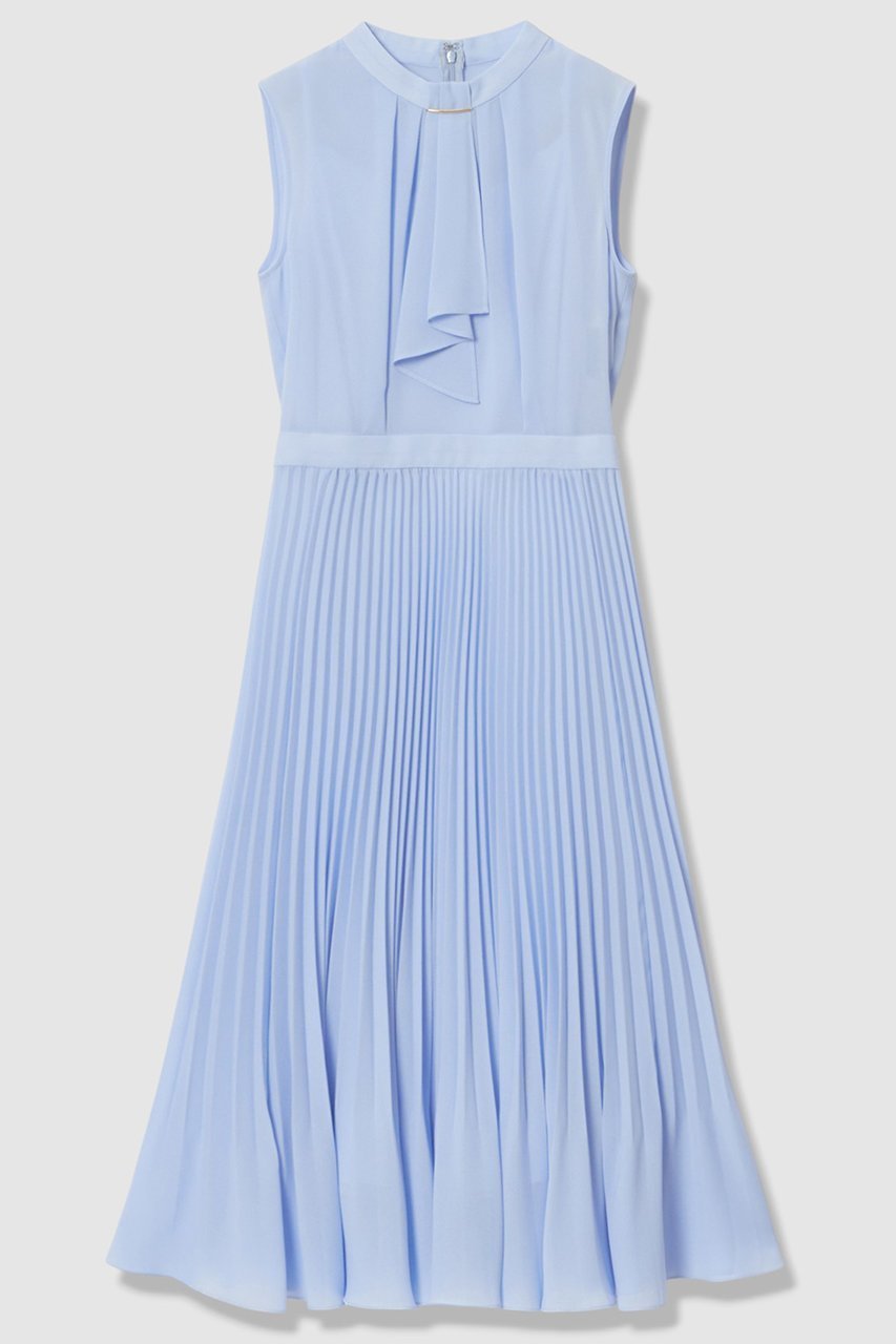 【アナイ/ANAYI】のシアードビープリーツノースリ ワンピース インテリア・キッズ・メンズ・レディースファッション・服の通販 founy(ファニー) 　ファッション　Fashion　レディースファッション　Fashion for Women　ワンピース　Dresses　チュニック　Tunic Tops & Dresses　シアー　Sheer, See-Through　スカーフ　Scarf, Neckwear　チュニック　Tunic, Long Top　プリーツ　Pleats, Pleated　メタル　Metal, Metal Parts　ロング　Long, Long-Length　エレガント 上品　Elegant　夏　Summer　新作・新入荷　New Arrivals / New In　春　Spring　秋　Autumn　羽織　Haori, Light Jacket　ライトブルー|ID: prp329100004922971 ipo3291000000036939036