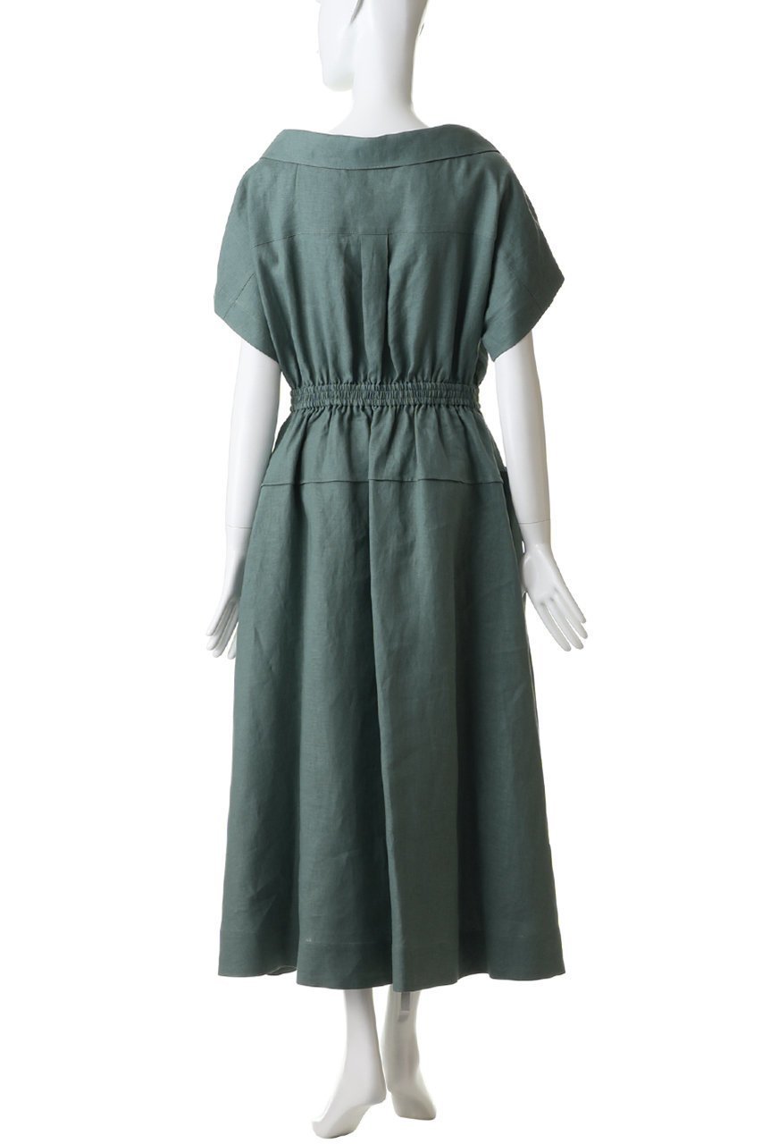 【エブール/ebure】のボタニカルリネン シャツワンピース 人気、トレンドファッション・服の通販 founy(ファニー) 　ファッション　Fashion　レディースファッション　Fashion for Women　ワンピース　Dresses　シャツワンピース / 1枚で着映えコーデ　Shirt Dresses　チュニック　Tunic Tops & Dresses　チュニック　Tunic, Long Top　パッチ　Patch, Appliqué　ポケット　Pocket, Pocket Detail　ラップ　Wrap, Wrap Design　リネン　Linen, Linen Fabric　ロング　Long, Long-Length　エレガント 上品　Elegant　再入荷　Restock / Back in Stock　夏　Summer　other-4|ID: prp329100004922977 ipo3291000000036939110