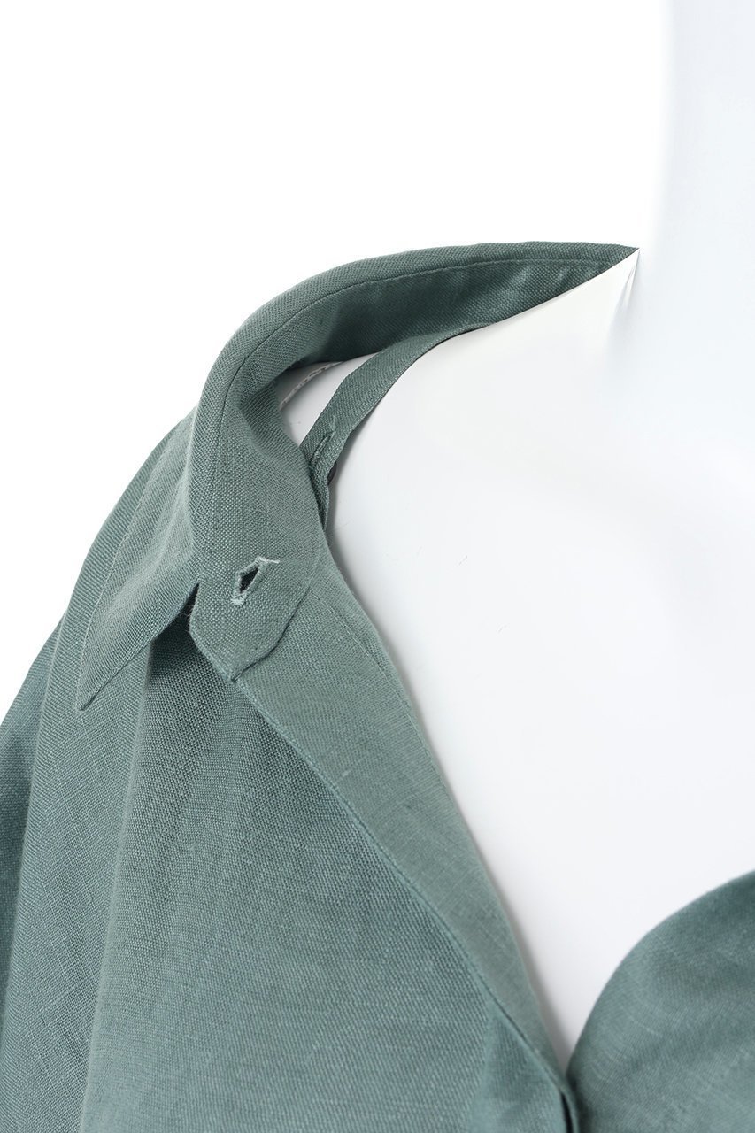 【エブール/ebure】のボタニカルリネン シャツワンピース 人気、トレンドファッション・服の通販 founy(ファニー) 　ファッション　Fashion　レディースファッション　Fashion for Women　ワンピース　Dresses　シャツワンピース / 1枚で着映えコーデ　Shirt Dresses　チュニック　Tunic Tops & Dresses　チュニック　Tunic, Long Top　パッチ　Patch, Appliqué　ポケット　Pocket, Pocket Detail　ラップ　Wrap, Wrap Design　リネン　Linen, Linen Fabric　ロング　Long, Long-Length　エレガント 上品　Elegant　再入荷　Restock / Back in Stock　夏　Summer　other-6|ID: prp329100004922977 ipo3291000000036939114