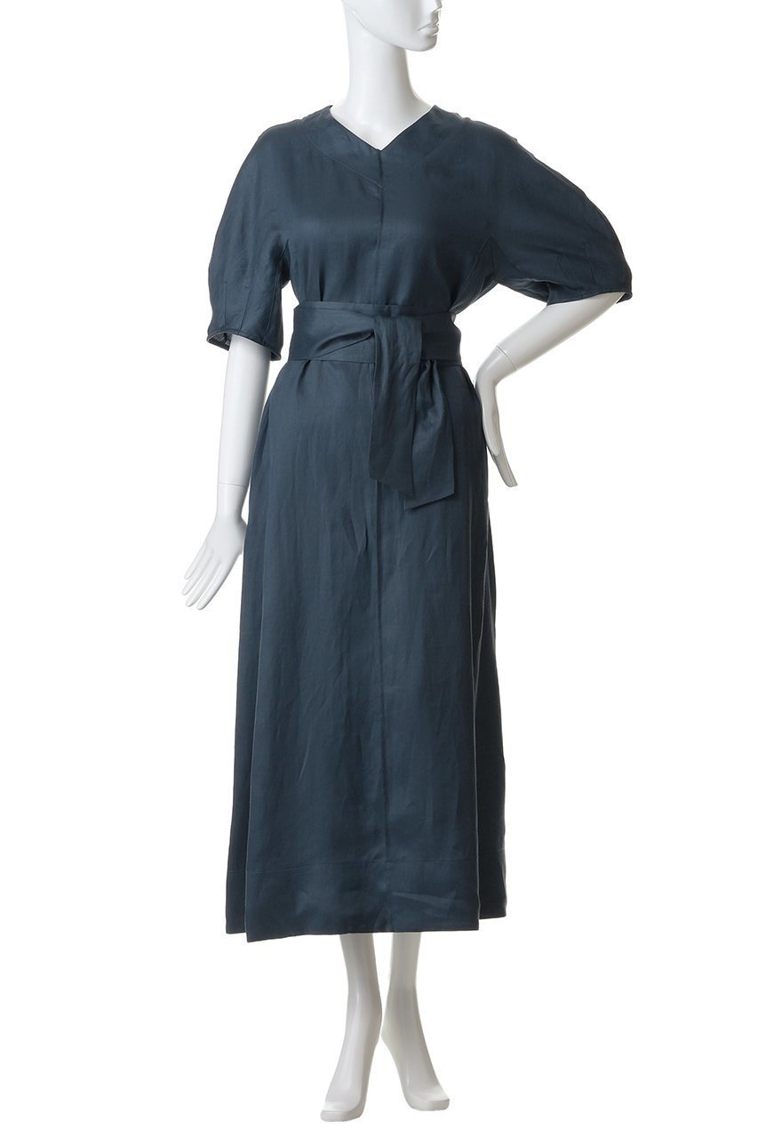 【エブール/ebure】のラミーサテン バルーンスリーブベルテッドワンピース 人気、トレンドファッション・服の通販 founy(ファニー) 　ファッション　Fashion　レディースファッション　Fashion for Women　ワンピース　Dresses　チュニック　Tunic Tops & Dresses　サテン　Satin, Glossy Fabric　チュニック　Tunic, Long Top　フォルム　Silhouette, Form　ロング　Long, Long-Length　エレガント 上品　Elegant　新作・新入荷　New Arrivals / New In　other-2|ID: prp329100004922983 ipo3291000000036939144