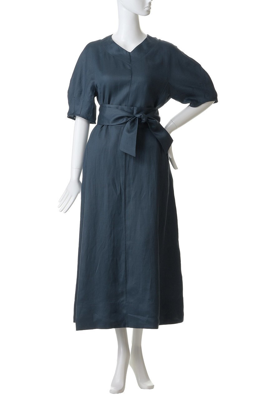 【エブール/ebure】のラミーサテン バルーンスリーブベルテッドワンピース 人気、トレンドファッション・服の通販 founy(ファニー) 　ファッション　Fashion　レディースファッション　Fashion for Women　ワンピース　Dresses　チュニック　Tunic Tops & Dresses　サテン　Satin, Glossy Fabric　チュニック　Tunic, Long Top　フォルム　Silhouette, Form　ロング　Long, Long-Length　エレガント 上品　Elegant　新作・新入荷　New Arrivals / New In　other-6|ID: prp329100004922983 ipo3291000000036939151