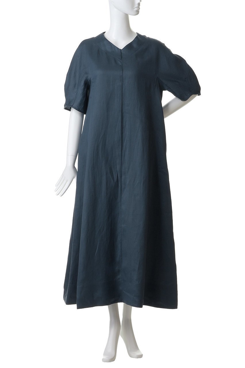 【エブール/ebure】のラミーサテン バルーンスリーブベルテッドワンピース 人気、トレンドファッション・服の通販 founy(ファニー) 　ファッション　Fashion　レディースファッション　Fashion for Women　ワンピース　Dresses　チュニック　Tunic Tops & Dresses　サテン　Satin, Glossy Fabric　チュニック　Tunic, Long Top　フォルム　Silhouette, Form　ロング　Long, Long-Length　エレガント 上品　Elegant　新作・新入荷　New Arrivals / New In　other-7|ID: prp329100004922983 ipo3291000000036939153