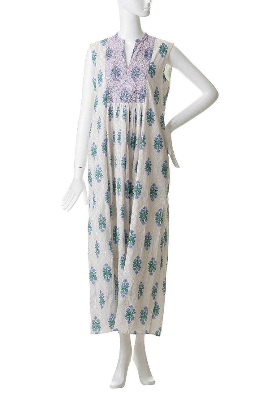 【ヌキテパ/NE QUITTEZ PAS】のCotton Jacquard Iberis print Embroideryノースリーブドレス 人気、トレンドファッション・服の通販 founy(ファニー) 　ファッション　Fashion　レディースファッション　Fashion for Women　ワンピース　Dresses　フォーマル・パーティードレス・結婚式用ドレス　Elegant & Casual Dresses　チュニック　Tunic Tops & Dresses　ギャザー　Gathered, Ruffled　ジャカード／ジャガード　Jacquard, Woven Pattern　タッセル　Tassel, Fringe　チュニック　Tunic, Long Top　ドレス　Dress, One-Piece　ノースリーブ　Sleeveless, No-Sleeve　フェミニン　Feminine, Girly　プリント　Print, Printed Pattern　リボン　Ribbon, Bow　ロング　Long, Long-Length　新作・新入荷　New Arrivals / New In　other-6|ID: prp329100004922991 ipo3291000000036939211