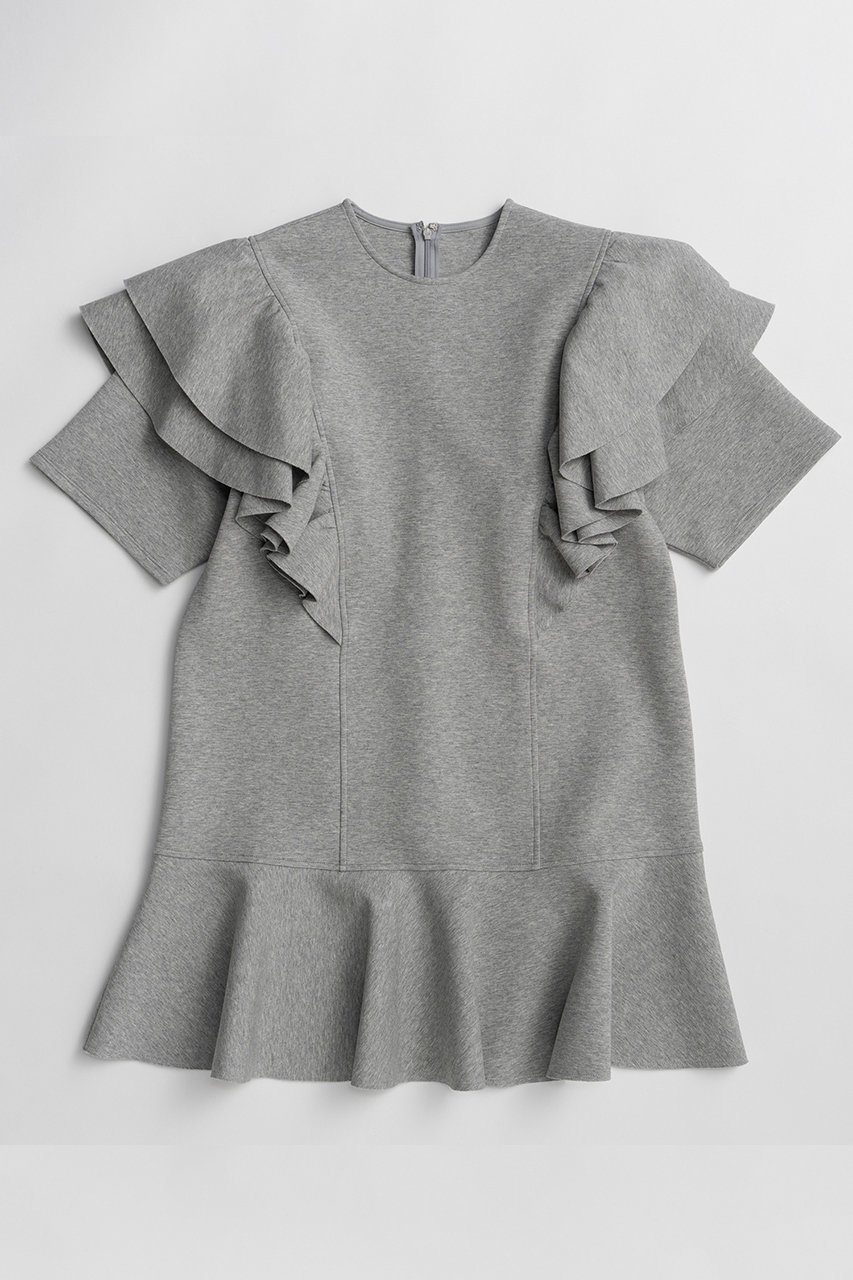 【メゾンスペシャル/MAISON SPECIAL】のFrill Mini Dress/フリルミニドレス インテリア・キッズ・メンズ・レディースファッション・服の通販 founy(ファニー) 　ファッション　Fashion　レディースファッション　Fashion for Women　ワンピース　Dresses　フォーマル・パーティードレス・結婚式用ドレス　Elegant & Casual Dresses　チュニック　Tunic Tops & Dresses　おすすめ　Recommended / Our Picks　ショルダー　Shoulder, Shoulder Strap　チュニック　Tunic, Long Top　ドレス　Dress, One-Piece　フリル　Frill, Ruffle　フレア　Flare, Flared　ボトム　Bottoms, Lower Wear　ラッフル　Ruffle, Frill　ロング　Long, Long-Length　新作・新入荷　New Arrivals / New In　GRY(グレー)|ID: prp329100004923006 ipo3291000000036939331