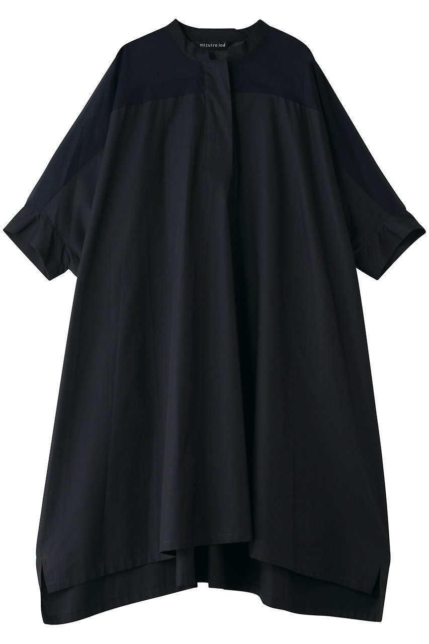 【ミズイロ インド/mizuiro ind】のsheer shoulder wide OP ワンピース インテリア・キッズ・メンズ・レディースファッション・服の通販 founy(ファニー) 　ファッション　Fashion　レディースファッション　Fashion for Women　ワンピース　Dresses　チュニック　Tunic Tops & Dresses　シアー　Sheer, See-Through　チュニック　Tunic, Long Top　パーティ　Party, Party Style　ポンチョ　Poncho, Cape Style　ヨーク　Yoke, Yoke Design　ロング　Long, Long-Length　エレガント 上品　Elegant　新作・新入荷　New Arrivals / New In　navy|ID: prp329100004923009 ipo3291000000036939356