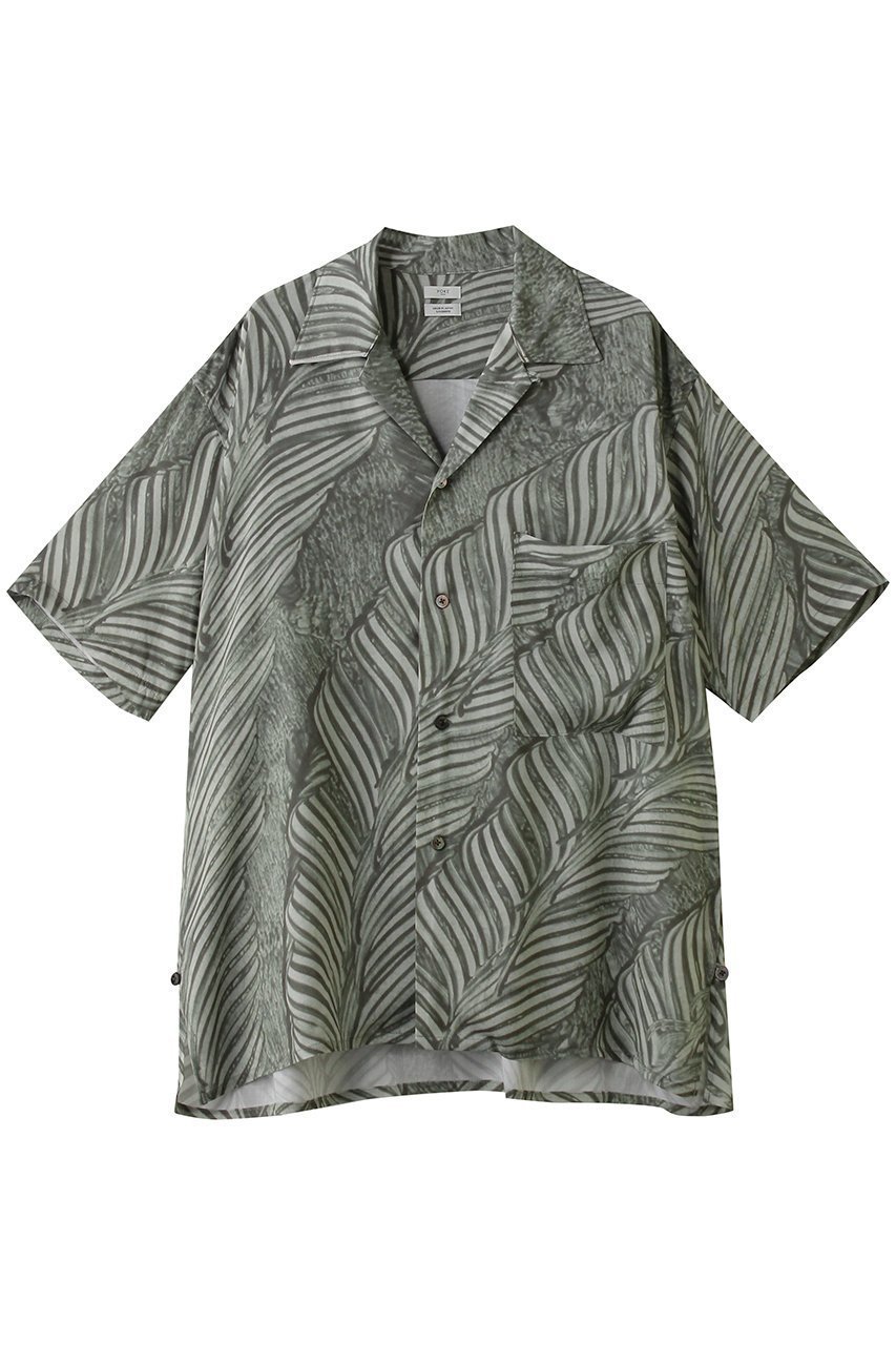 【ヨーク/YOKE】の【UNISEX】Leaf Pattern プリント オープンカラー シャツ インテリア・キッズ・メンズ・レディースファッション・服の通販 founy(ファニー) 　ファッション　Fashion　レディースファッション　Fashion for Women　トップス・カットソー　Cut & Sew Tops　シャツ・ブラウス・オフィスカジュアル　Elegant Blouses & Button-Ups　ユニセックス　Unisex, Genderless　ショート　Short, Short Length　スリット　Slit, Slit Detail　スリーブ　Sleeve, Long Sleeve / Short Sleeve　ドレープ　Drape, Draping Fabric　プリント　Print, Printed Pattern　ポケット　Pocket, Pocket Detail　リーフ　Leaf, Botanical Leaf　ロング　Long, Long-Length　新作・新入荷　New Arrivals / New In　羽織　Haori, Light Jacket　アイボリー|ID: prp329100004923024 ipo3291000000036939497
