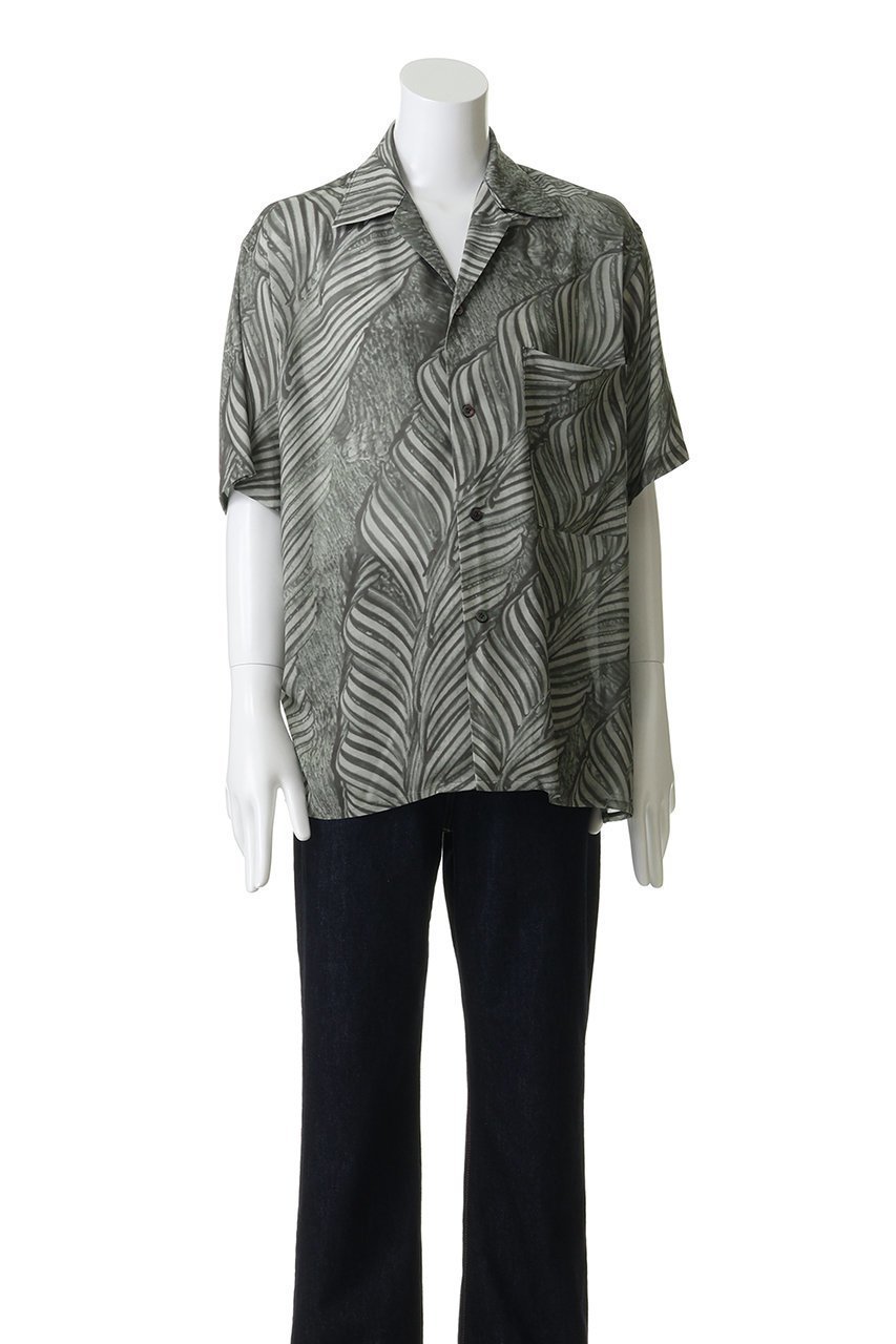 【ヨーク/YOKE】の【UNISEX】Leaf Pattern プリント オープンカラー シャツ 人気、トレンドファッション・服の通販 founy(ファニー) 　ファッション　Fashion　レディースファッション　Fashion for Women　トップス・カットソー　Cut & Sew Tops　シャツ・ブラウス・オフィスカジュアル　Elegant Blouses & Button-Ups　ユニセックス　Unisex, Genderless　ショート　Short, Short Length　スリット　Slit, Slit Detail　スリーブ　Sleeve, Long Sleeve / Short Sleeve　ドレープ　Drape, Draping Fabric　プリント　Print, Printed Pattern　ポケット　Pocket, Pocket Detail　リーフ　Leaf, Botanical Leaf　ロング　Long, Long-Length　新作・新入荷　New Arrivals / New In　羽織　Haori, Light Jacket　other-2|ID: prp329100004923024 ipo3291000000036939499