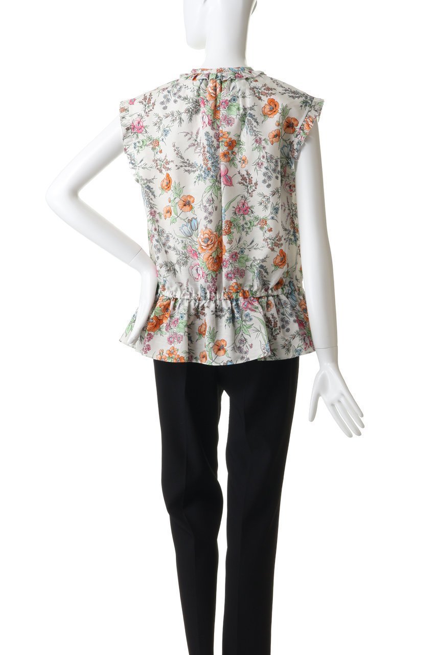 【デパリエ/DEPAREILLE】のリネンコットンフラワープリントブラウス 人気、トレンドファッション・服の通販 founy(ファニー) 　ファッション　Fashion　レディースファッション　Fashion for Women　トップス・カットソー　Cut & Sew Tops　キャミソール&ノースリーブ　Camisoles & Sleeveless Tops　シャツ・ブラウス・オフィスカジュアル　Elegant Blouses & Button-Ups　花柄・フラワープリント・モチーフ　Floral Prints & Motifs / Flower Pattern Tops　カラフル　Colorful Design　ノースリーブ　Sleeveless, No-Sleeve　フラワー　Flower, Floral　フリル　Frill, Ruffle　プリント　Print, Printed Pattern　リネン　Linen, Linen Fabric　リボン　Ribbon, Bow　再入荷　Restock / Back in Stock　夏　Summer　春　Spring　S/S・春夏　SS, Spring/Summer, Warm Season　other-4|ID: prp329100004923028 ipo3291000000036939547