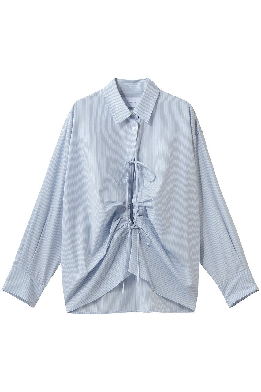 【スタニングルアー/STUNNING LURE】のフロントタックシャツ インテリア・キッズ・メンズ・レディースファッション・服の通販 founy(ファニー) ファッション Fashion レディースファッション Fashion for Women トップス・カットソー Cut & Sew Tops シャツ・ブラウス・オフィスカジュアル Elegant Blouses & Button-Ups シンプル Simple, Minimal スリーブ Sleeve, Long Sleeve / Short Sleeve ファブリック Fabric, Textile フロント Front, Front Design ボトム Bottoms, Lower Wear リボン Ribbon, Bow ロング Long, Long-Length 新作・新入荷 New Arrivals / New In ライトブルー|ID: prp329100004923029 ipo3291000000036939555