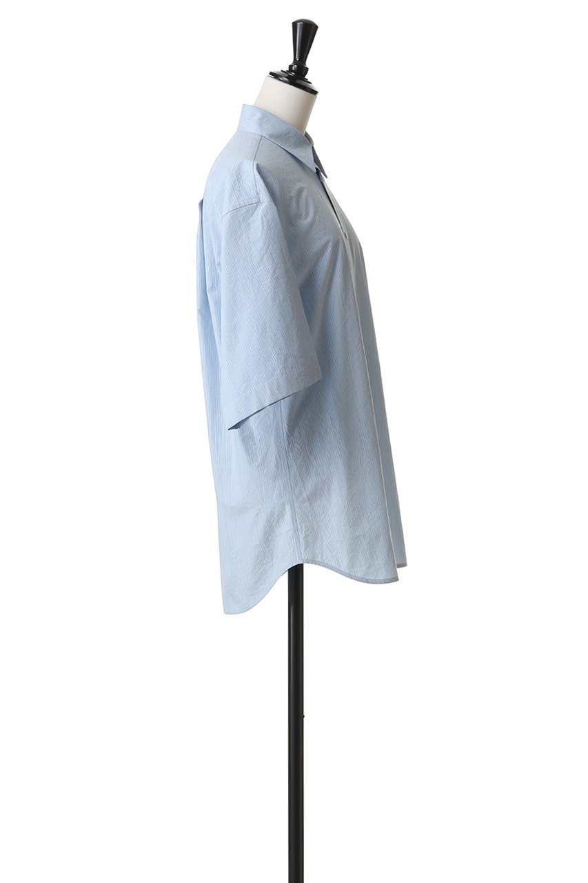 【ブラミンク/BLAMINK】のストライプレショートスリーブシャツ 人気、トレンドファッション・服の通販 founy(ファニー) 　ファッション　Fashion　レディースファッション　Fashion for Women　トップス・カットソー　Cut & Sew Tops　シャツ・ブラウス・オフィスカジュアル　Elegant Blouses & Button-Ups　ショート　Short, Short Length　ストライプ　Stripe, Striped Pattern　スリーブ　Sleeve, Long Sleeve / Short Sleeve　リラックス　Relax, Relaxed Fit　エレガント 上品　Elegant　定番　Standard, Basic Item　新作・新入荷　New Arrivals / New In　羽織　Haori, Light Jacket　other-3|ID: prp329100004923031 ipo3291000000036939576