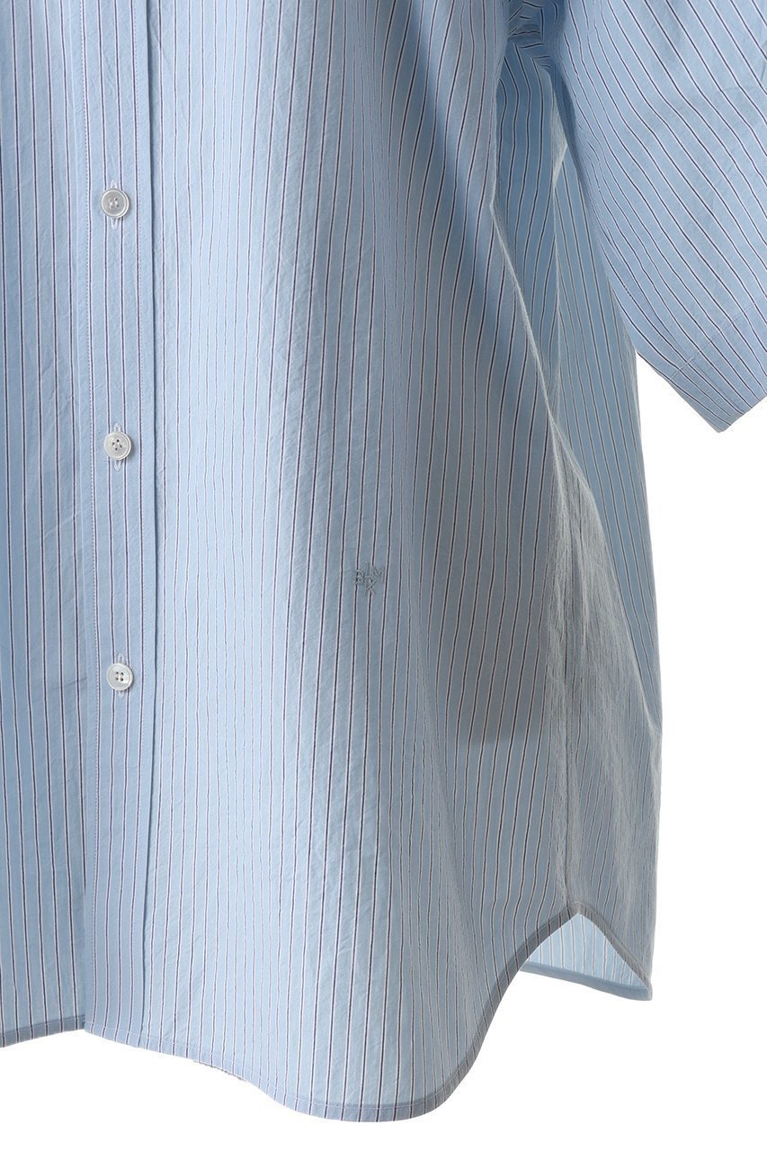 【ブラミンク/BLAMINK】のストライプレショートスリーブシャツ 人気、トレンドファッション・服の通販 founy(ファニー) 　ファッション　Fashion　レディースファッション　Fashion for Women　トップス・カットソー　Cut & Sew Tops　シャツ・ブラウス・オフィスカジュアル　Elegant Blouses & Button-Ups　ショート　Short, Short Length　ストライプ　Stripe, Striped Pattern　スリーブ　Sleeve, Long Sleeve / Short Sleeve　リラックス　Relax, Relaxed Fit　エレガント 上品　Elegant　定番　Standard, Basic Item　新作・新入荷　New Arrivals / New In　羽織　Haori, Light Jacket　other-5|ID: prp329100004923031 ipo3291000000036939580
