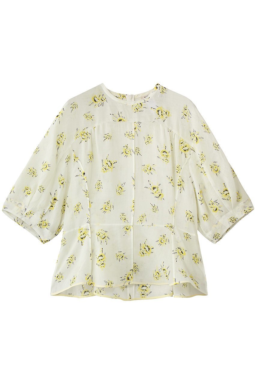 【ブラミンク/BLAMINK】のフラワーショートスリーブブラウス インテリア・キッズ・メンズ・レディースファッション・服の通販 founy(ファニー) ファッション Fashion レディースファッション Fashion for Women トップス・カットソー Cut & Sew Tops シャツ・ブラウス・オフィスカジュアル Elegant Blouses & Button-Ups アンティーク Antique-Inspired ショート Short, Short Length スリーブ Sleeve, Long Sleeve / Short Sleeve フラワー Flower, Floral ペプラム Peplum, Flared Hem エレガント 上品 Elegant 夏 Summer 新作・新入荷 New Arrivals / New In 春 Spring S/S・春夏 SS, Spring/Summer, Warm Season イエロー|ID: prp329100004923036 ipo3291000000036939600