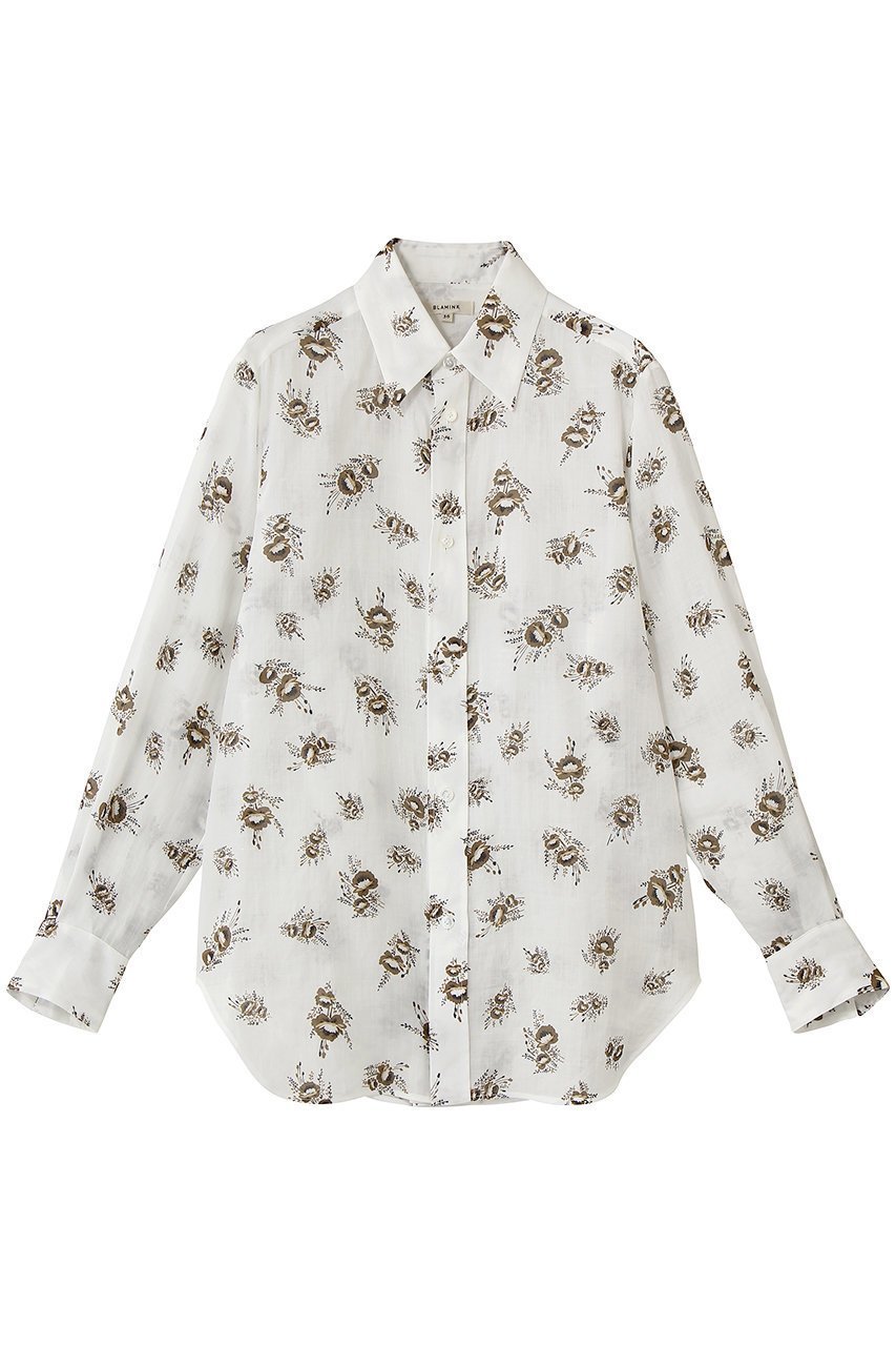 【ブラミンク/BLAMINK】のフラワープリントレギュラーカラーシャツ インテリア・キッズ・メンズ・レディースファッション・服の通販 founy(ファニー) 　ファッション　Fashion　レディースファッション　Fashion for Women　トップス・カットソー　Cut & Sew Tops　シャツ・ブラウス・オフィスカジュアル　Elegant Blouses & Button-Ups　花柄・フラワープリント・モチーフ　Floral Prints & Motifs / Flower Pattern Tops　アンティーク　Antique-Inspired　スリーブ　Sleeve, Long Sleeve / Short Sleeve　フラワー　Flower, Floral　プリント　Print, Printed Pattern　ロング　Long, Long-Length　エレガント 上品　Elegant　夏　Summer　新作・新入荷　New Arrivals / New In　春　Spring　S/S・春夏　SS, Spring/Summer, Warm Season　ミッドブラウン|ID: prp329100004923038 ipo3291000000036939616