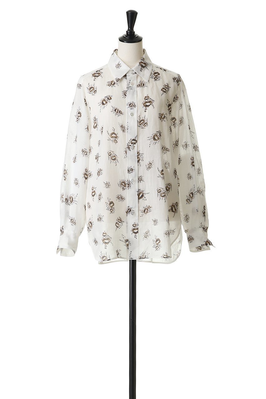 【ブラミンク/BLAMINK】のフラワープリントレギュラーカラーシャツ 人気、トレンドファッション・服の通販 founy(ファニー) 　ファッション　Fashion　レディースファッション　Fashion for Women　トップス・カットソー　Cut & Sew Tops　シャツ・ブラウス・オフィスカジュアル　Elegant Blouses & Button-Ups　花柄・フラワープリント・モチーフ　Floral Prints & Motifs / Flower Pattern Tops　アンティーク　Antique-Inspired　スリーブ　Sleeve, Long Sleeve / Short Sleeve　フラワー　Flower, Floral　プリント　Print, Printed Pattern　ロング　Long, Long-Length　エレガント 上品　Elegant　夏　Summer　新作・新入荷　New Arrivals / New In　春　Spring　S/S・春夏　SS, Spring/Summer, Warm Season　other-2|ID: prp329100004923038 ipo3291000000036939619