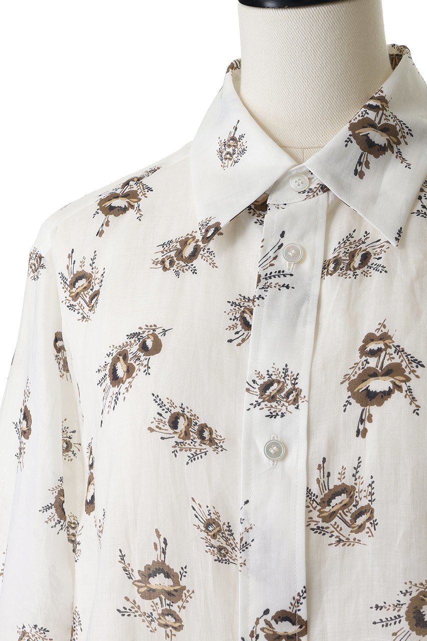 【ブラミンク/BLAMINK】のフラワープリントレギュラーカラーシャツ 人気、トレンドファッション・服の通販 founy(ファニー) 　ファッション　Fashion　レディースファッション　Fashion for Women　トップス・カットソー　Cut & Sew Tops　シャツ・ブラウス・オフィスカジュアル　Elegant Blouses & Button-Ups　花柄・フラワープリント・モチーフ　Floral Prints & Motifs / Flower Pattern Tops　アンティーク　Antique-Inspired　スリーブ　Sleeve, Long Sleeve / Short Sleeve　フラワー　Flower, Floral　プリント　Print, Printed Pattern　ロング　Long, Long-Length　エレガント 上品　Elegant　夏　Summer　新作・新入荷　New Arrivals / New In　春　Spring　S/S・春夏　SS, Spring/Summer, Warm Season　other-5|ID: prp329100004923038 ipo3291000000036939625