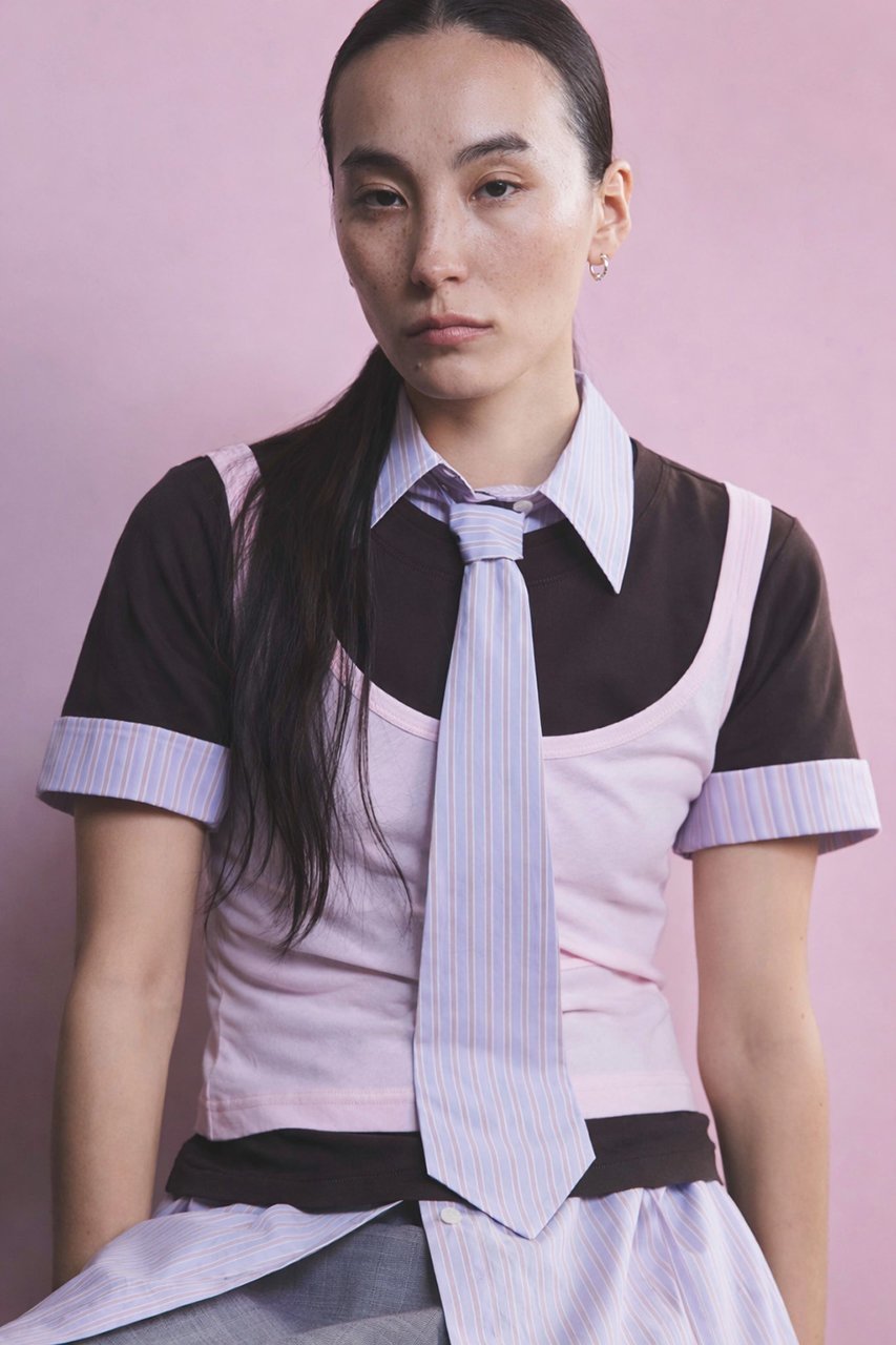 【メゾンスペシャル/MAISON SPECIAL】のHalf-Sleeve Over Tie Shirt/ハーフスリーブオーバーネクタイシャツ 人気、トレンドファッション・服の通販 founy(ファニー) 　ファッション　Fashion　レディースファッション　Fashion for Women　トップス・カットソー　Cut & Sew Tops　シャツ・ブラウス・オフィスカジュアル　Elegant Blouses & Button-Ups　おすすめ　Recommended / Our Picks　サンダル　Sandals, Summer Shoes　ショート　Short, Short Length　スリーブ　Sleeve, Long Sleeve / Short Sleeve　トレンド　Trend, Trending Now　バランス　Balance, Style Balance　マニッシュ　Mannish, Boyish　ミックス　Mix, Mixed Style　ルーズ　Loose, Oversized　今季　This Season, Current Season　半袖　Short Sleeve, Half Sleeve　新作・新入荷　New Arrivals / New In　other-2|ID: prp329100004923047 ipo3291000000036939673